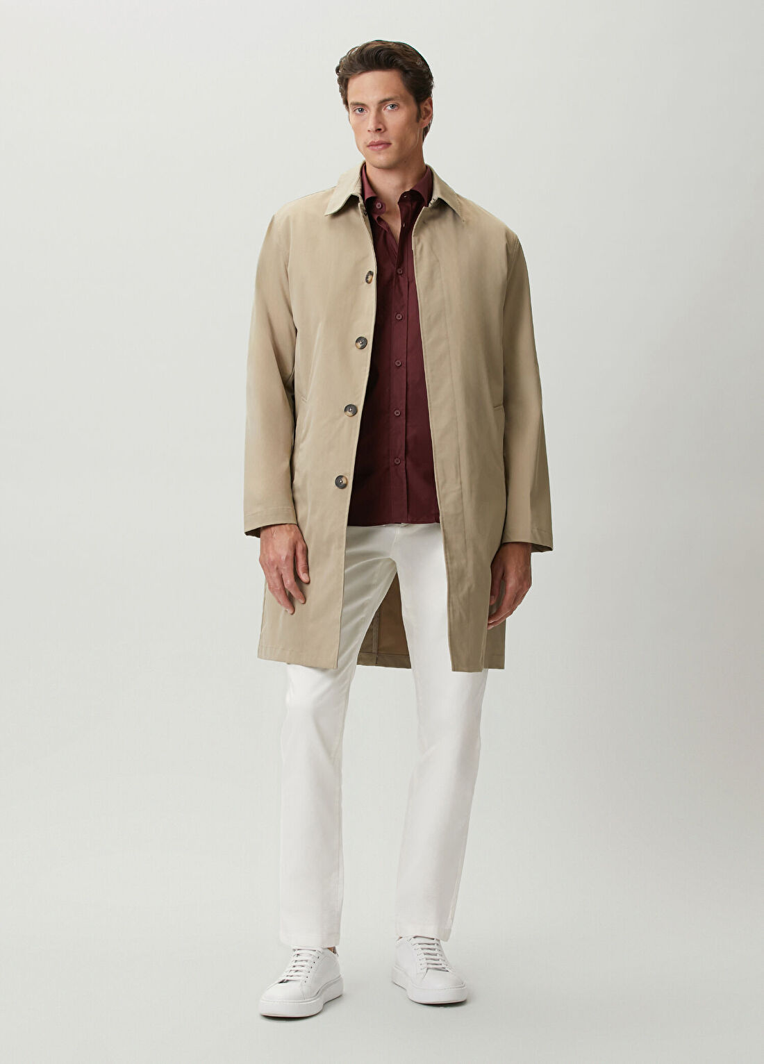 Beymen Club Vişne Oversize Fit Pamuklu Gömlek görsel 3