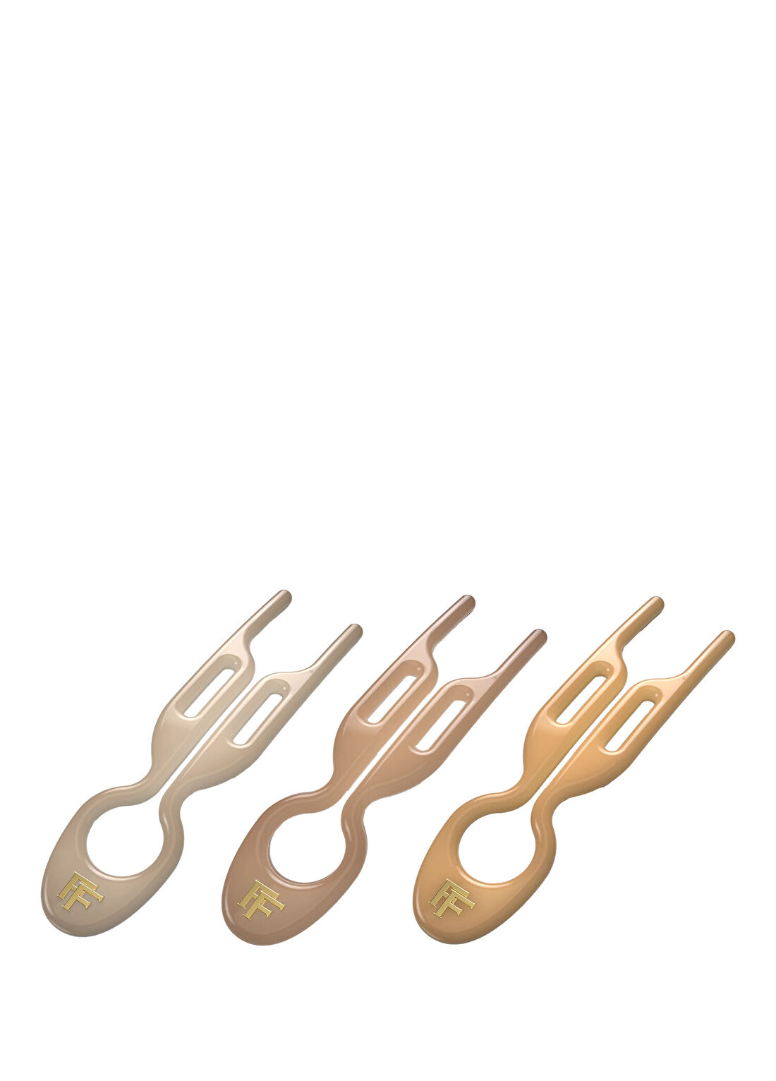 Fiona Franchimon Nº 1 Hairpin Paris Collection Açık Bej Karamel ve Satin Sand 3'lü Kadın Saç Tokası