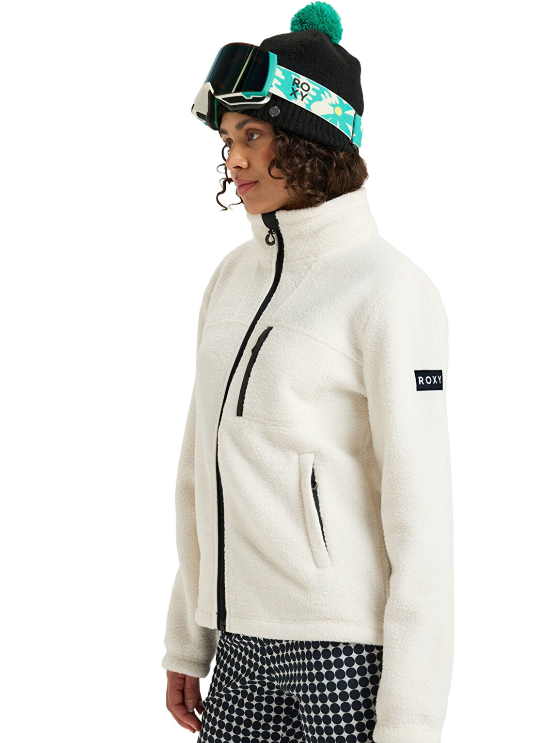 Roxy Alabama Full Zip Solid Beyaz Kadın Polar Ceket görsel 2