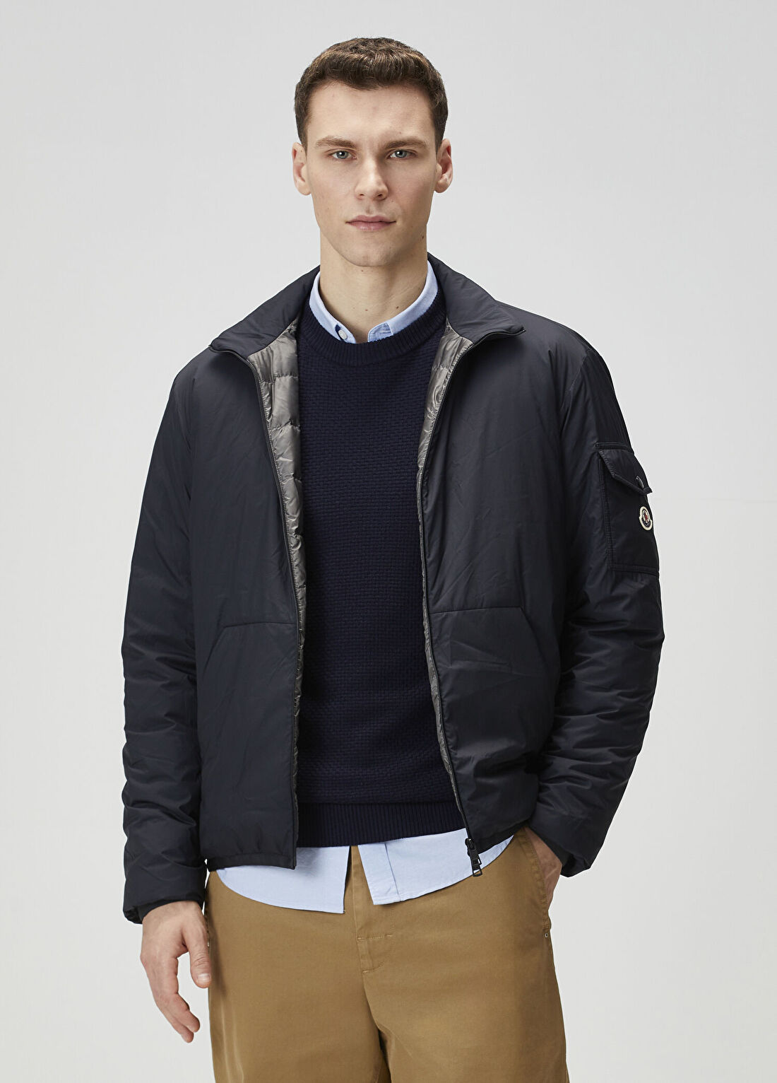 Moncler Lacivert Kapüşonlu Mont
