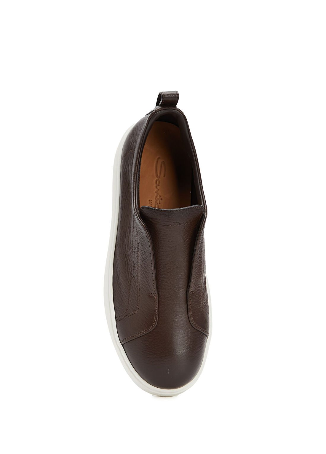 Santoni Sport Victory Kahverengi Erkek Deri Sneaker görsel 4