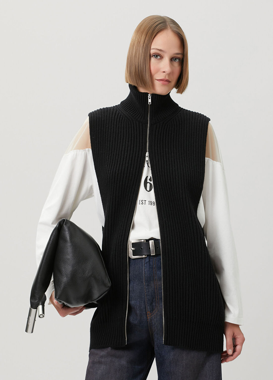 MM6 Maison Margiela Siyah Yün Yelek