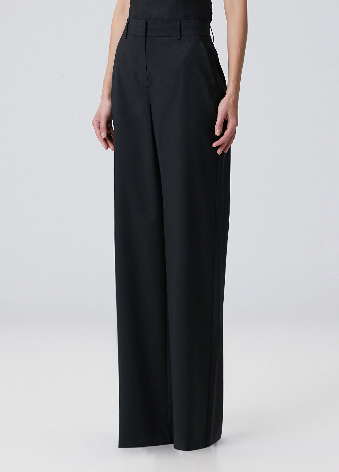 Beymen Collection Siyah Straight Leg Yün Pantolon görsel 3