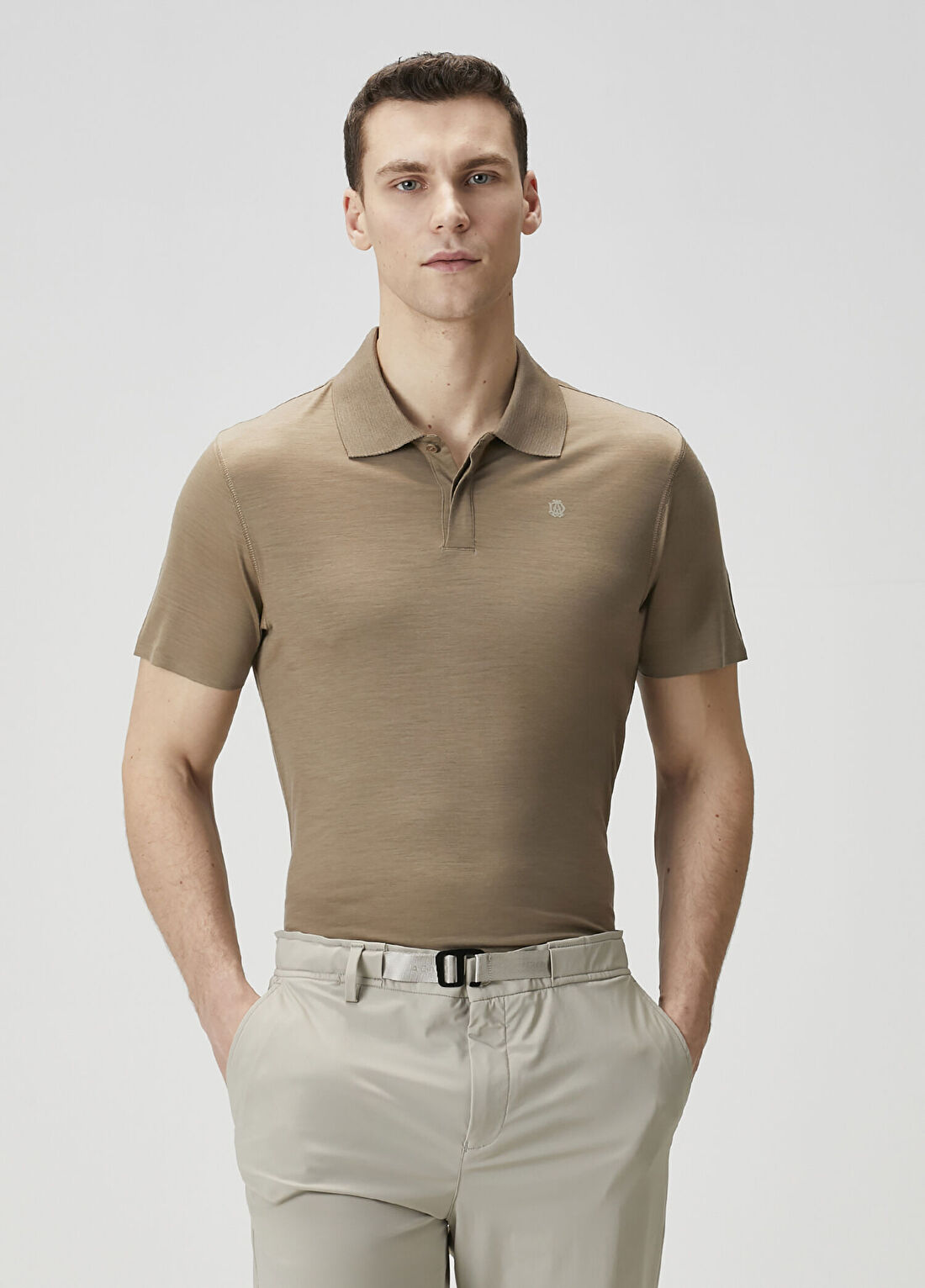 Dunhill Taba Polo Yaka Yün T-shirt görsel 2