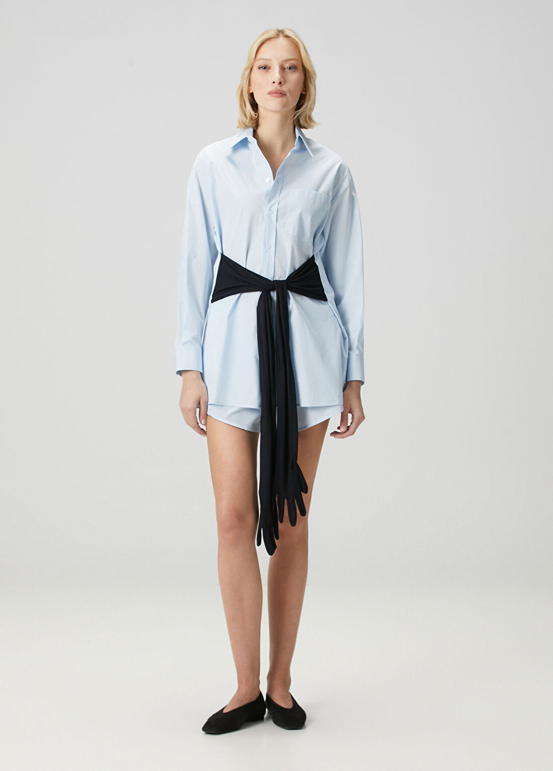 MM6 Maison Margiela Açık Mavi Mini Şort görsel 2