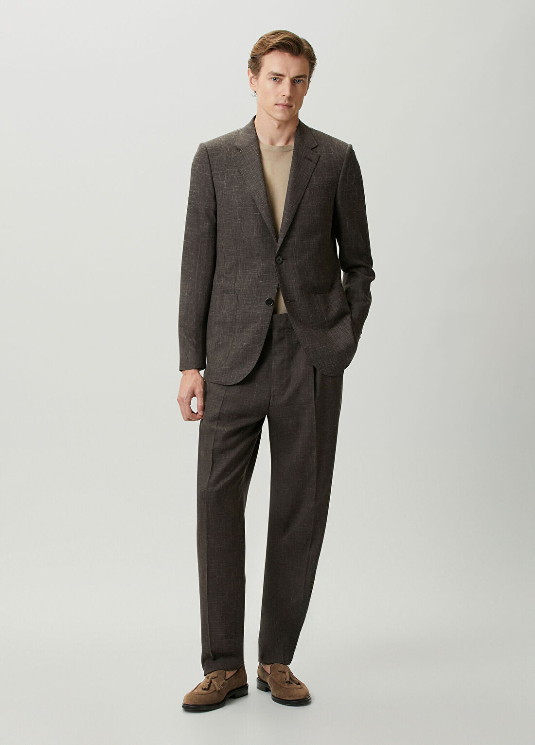 Zegna Kahverengi Yün Formal Pantolon