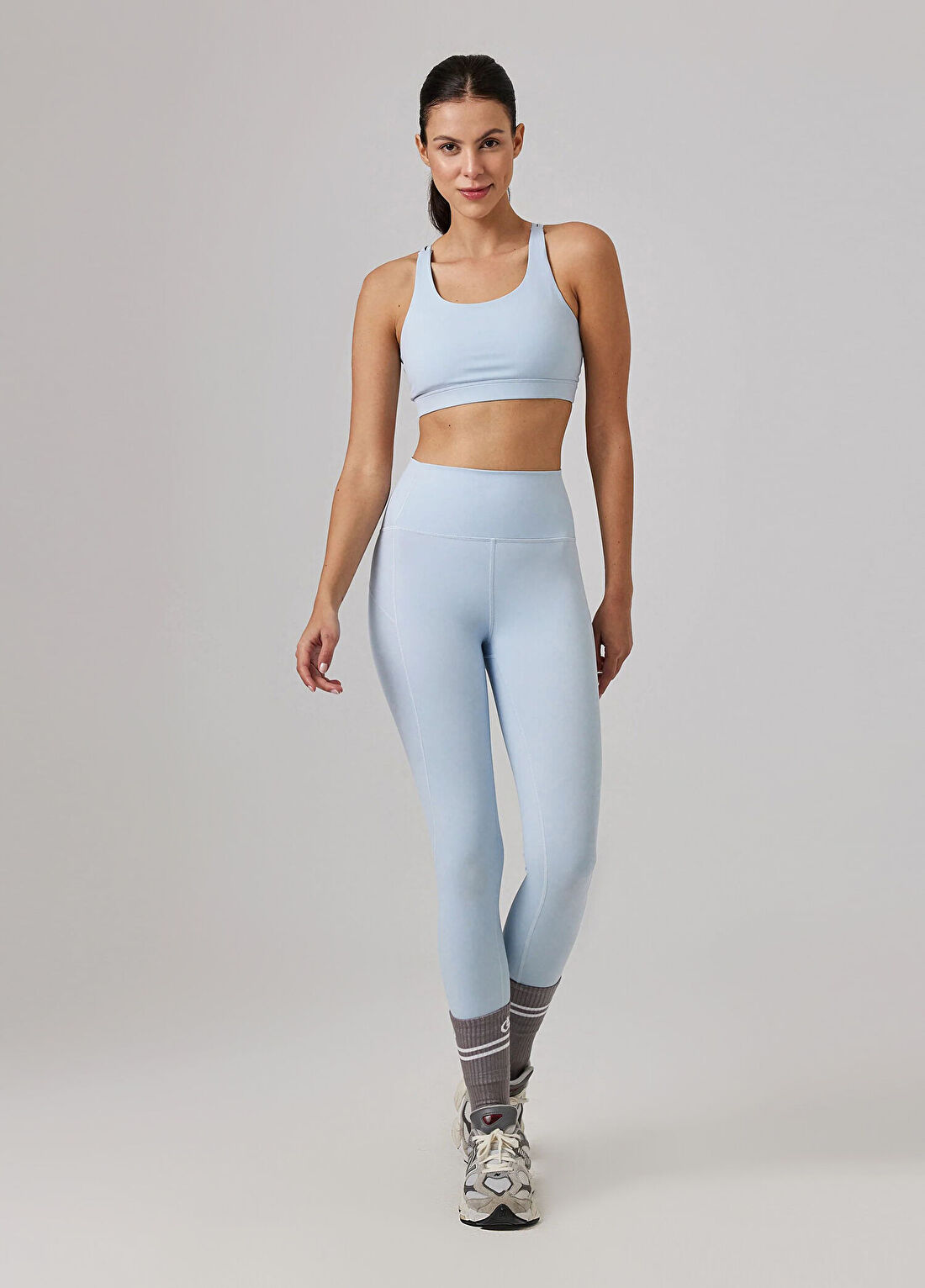 Glo Studio Amelie Glossy Legging Baby Blue Kadın Spor Tayt
