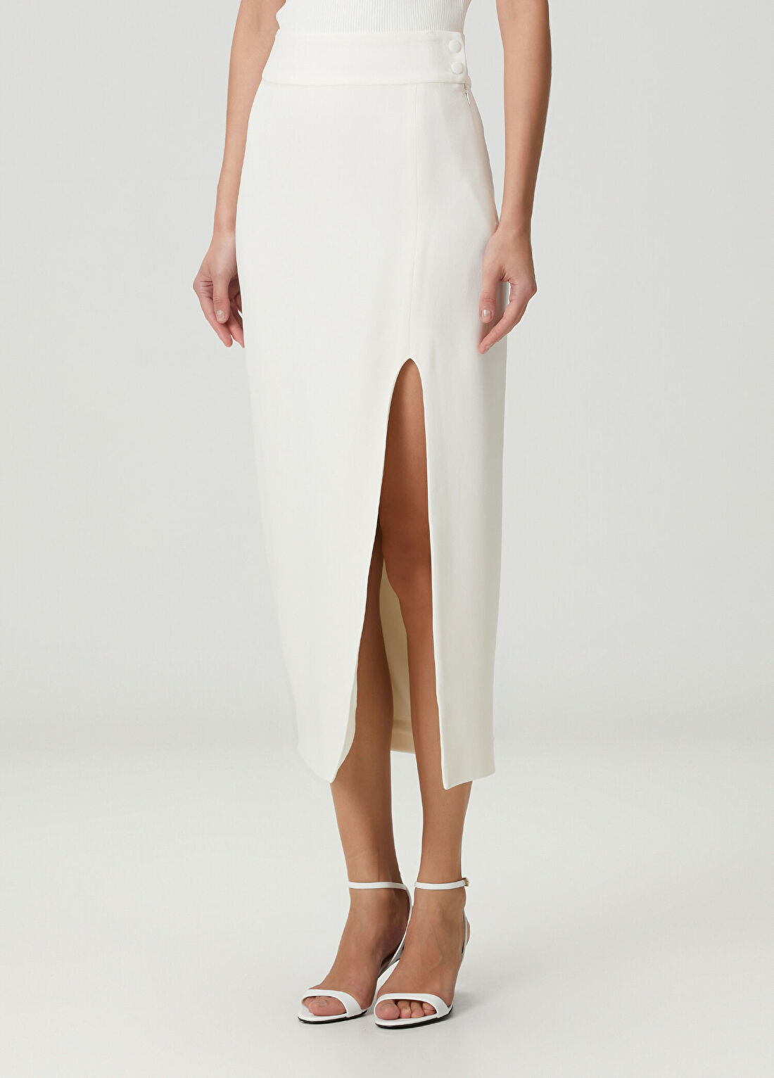 Victoria Beckham Fildişi Midi Etek görsel 3
