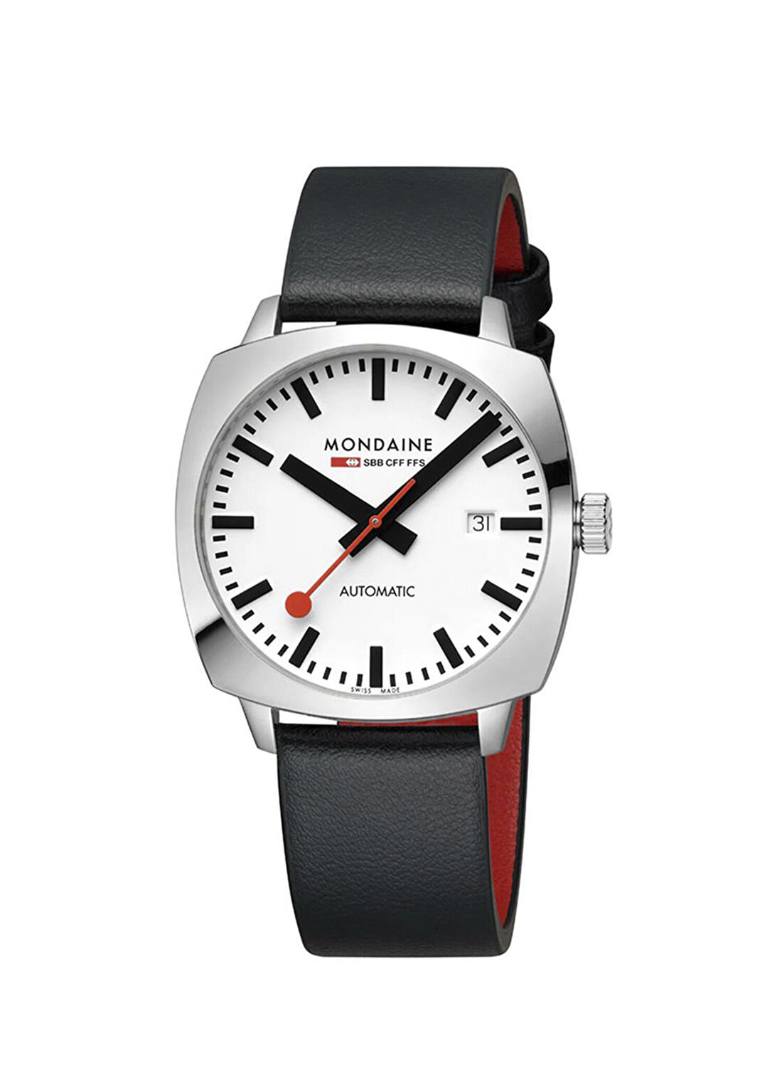 Mondaine Grand Cushion MSL.3961B.LBV Siyah Deri Erkek Kol Saati