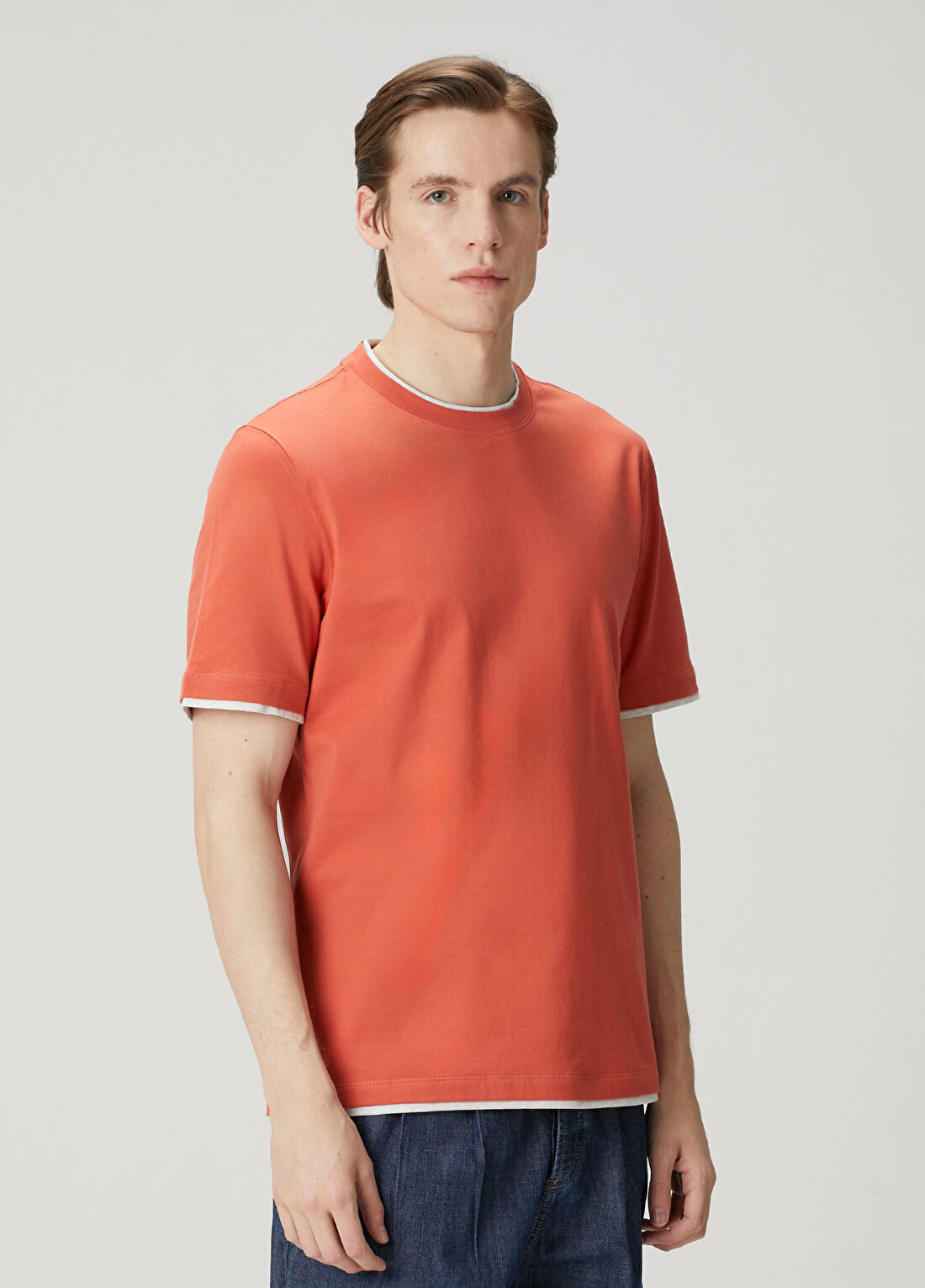 Brunello Cucinelli Açık Turuncu T-shirt görsel 3