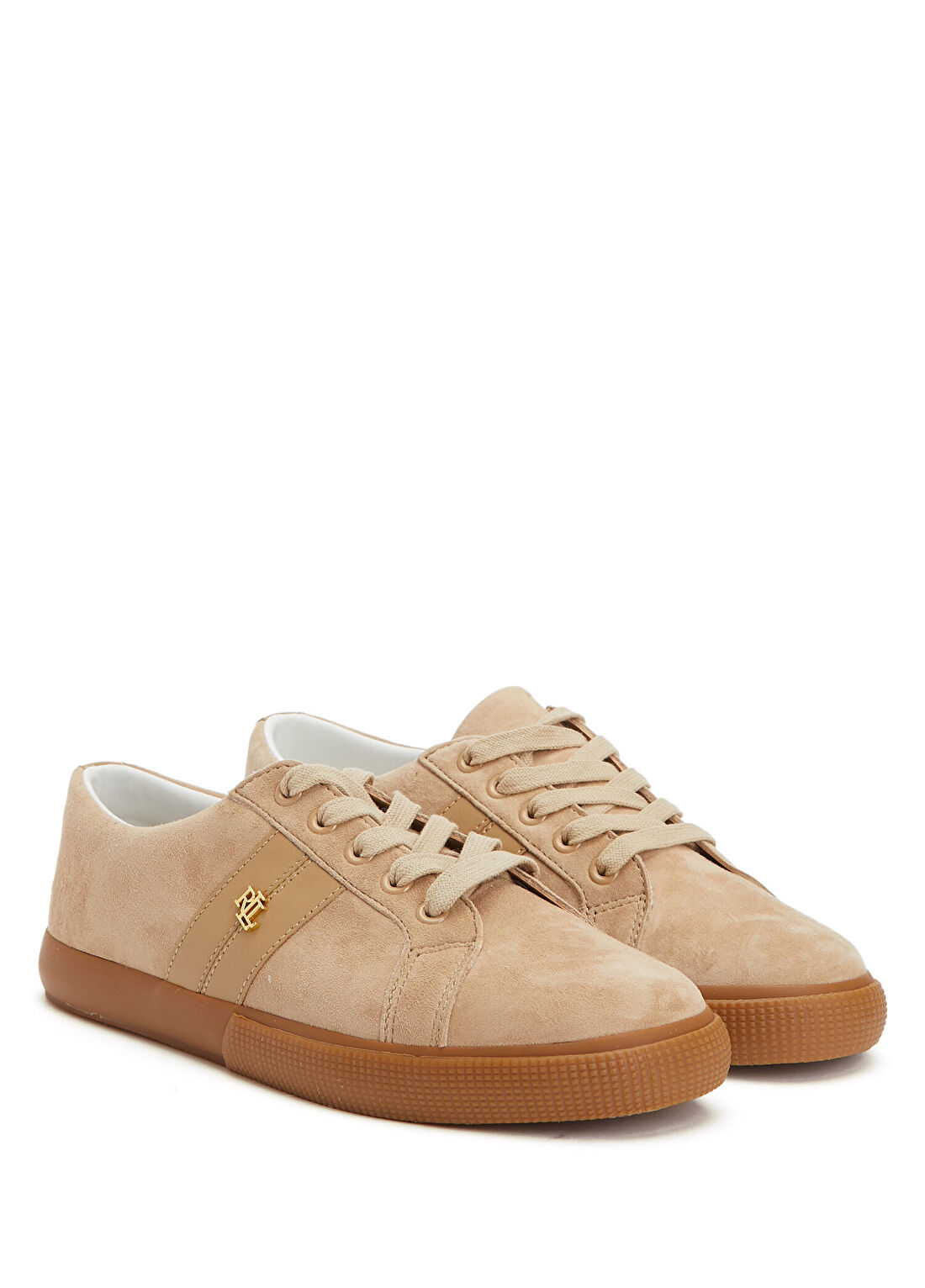Lauren Ralph Lauren Janson Taba Krem Kadın Süet Sneaker görsel 2
