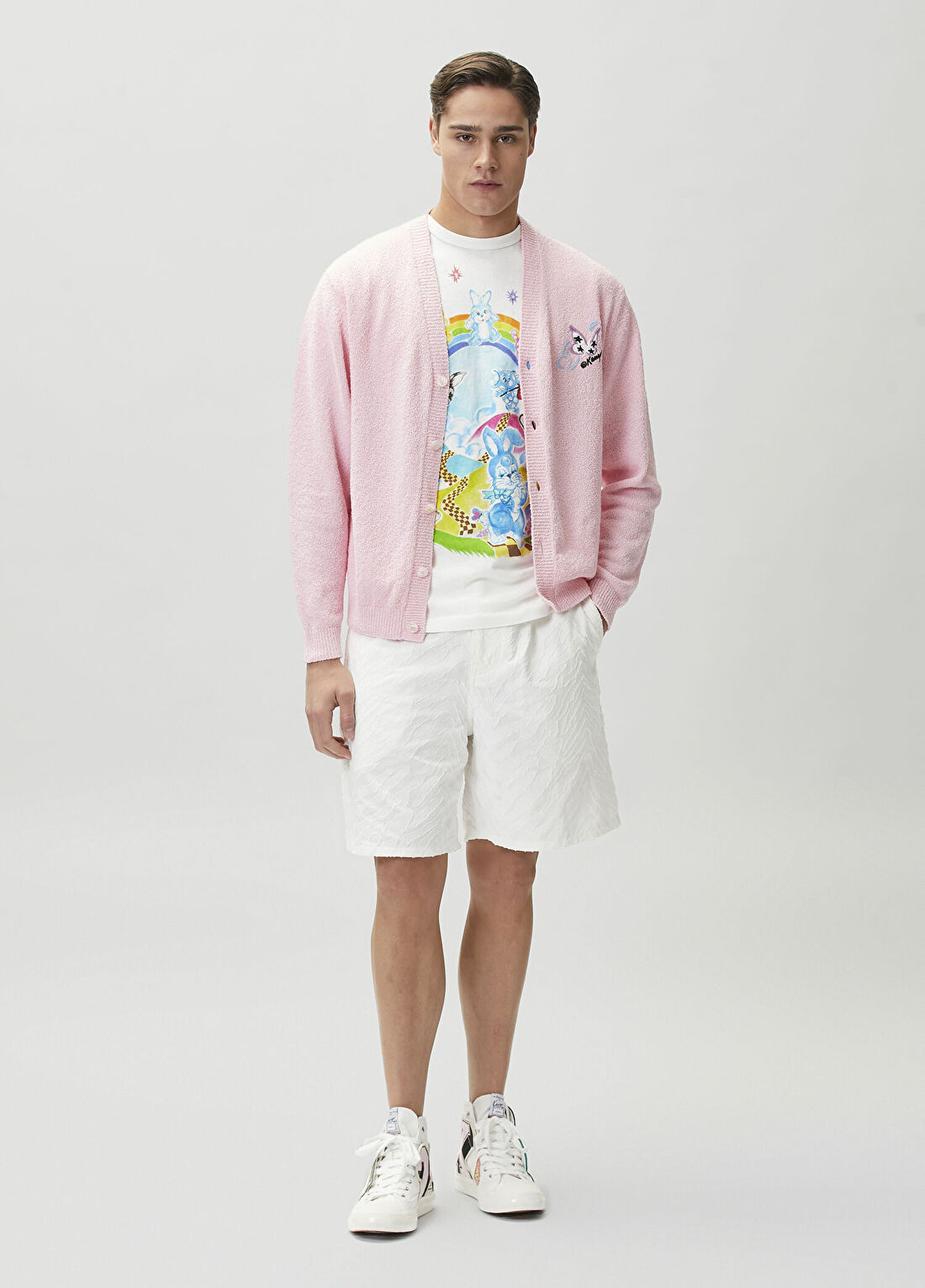 Kenzo Tiger Kırık Beyaz Beli Kordonlu Şort