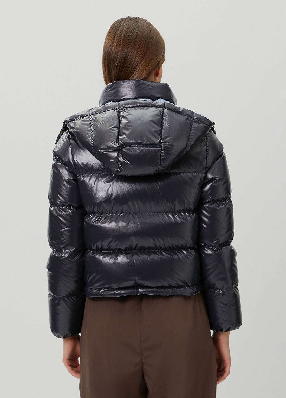 Moncler Niveole Lacivert Kapüşonlu Puffer Mont görsel 4