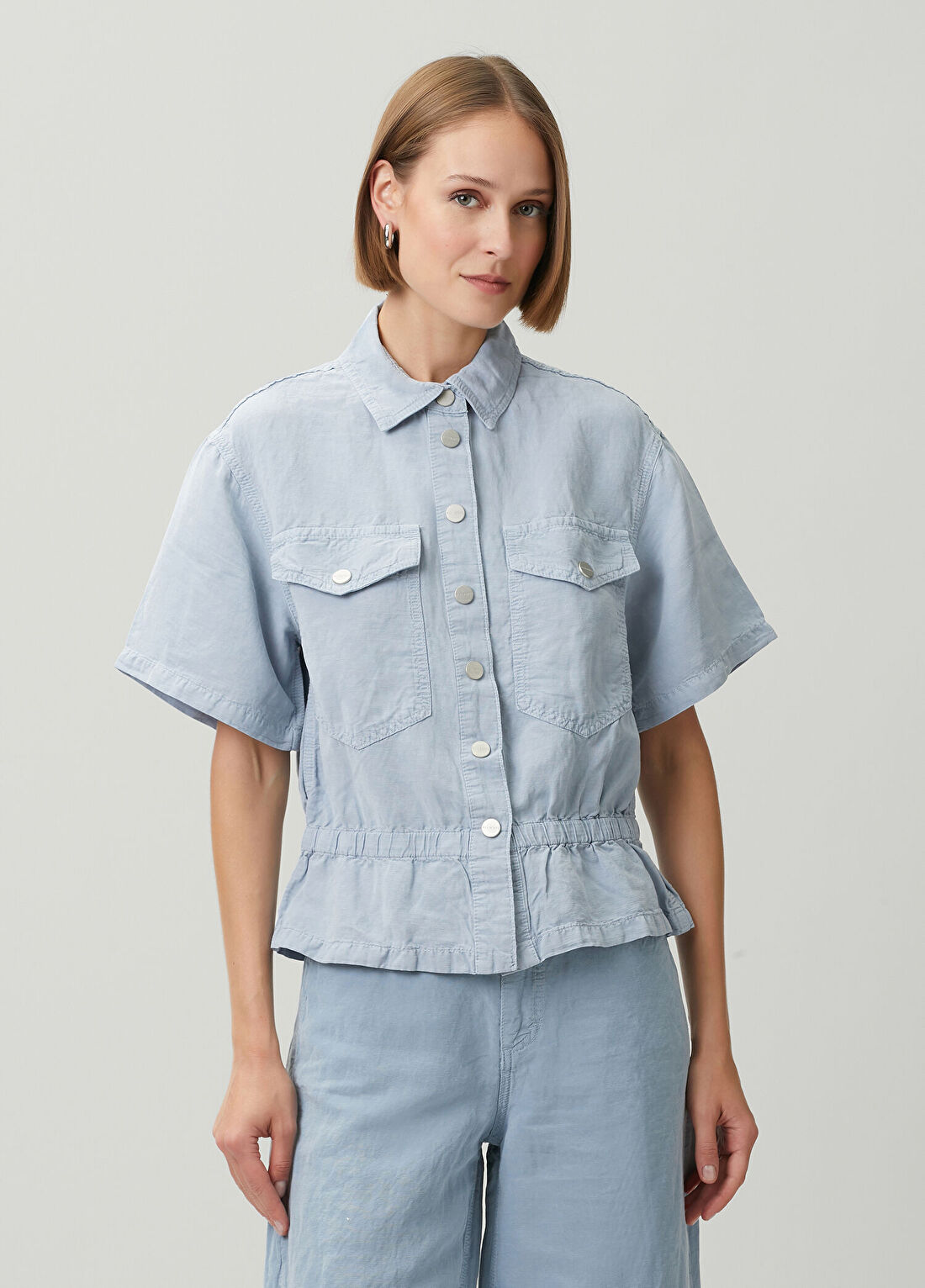 AllSaints Tove Açık Mavi Gömlek