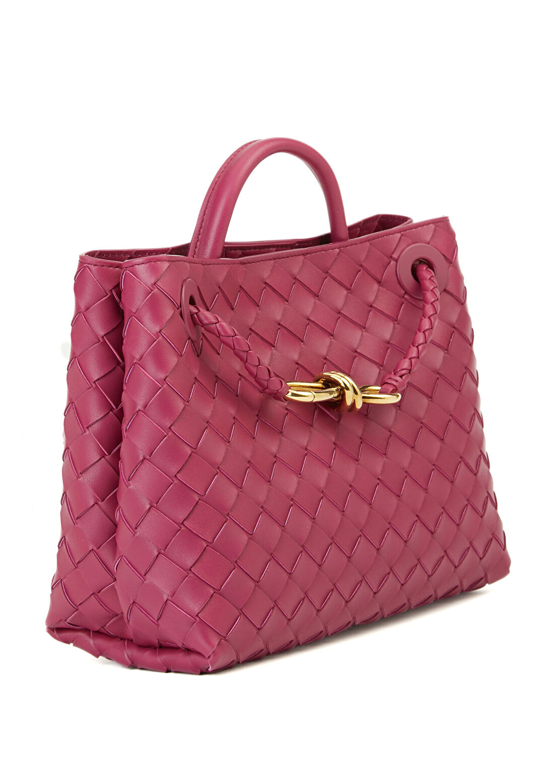 Bottega Veneta Small Andiamo Fuşya Kadın Deri Çanta görsel 3