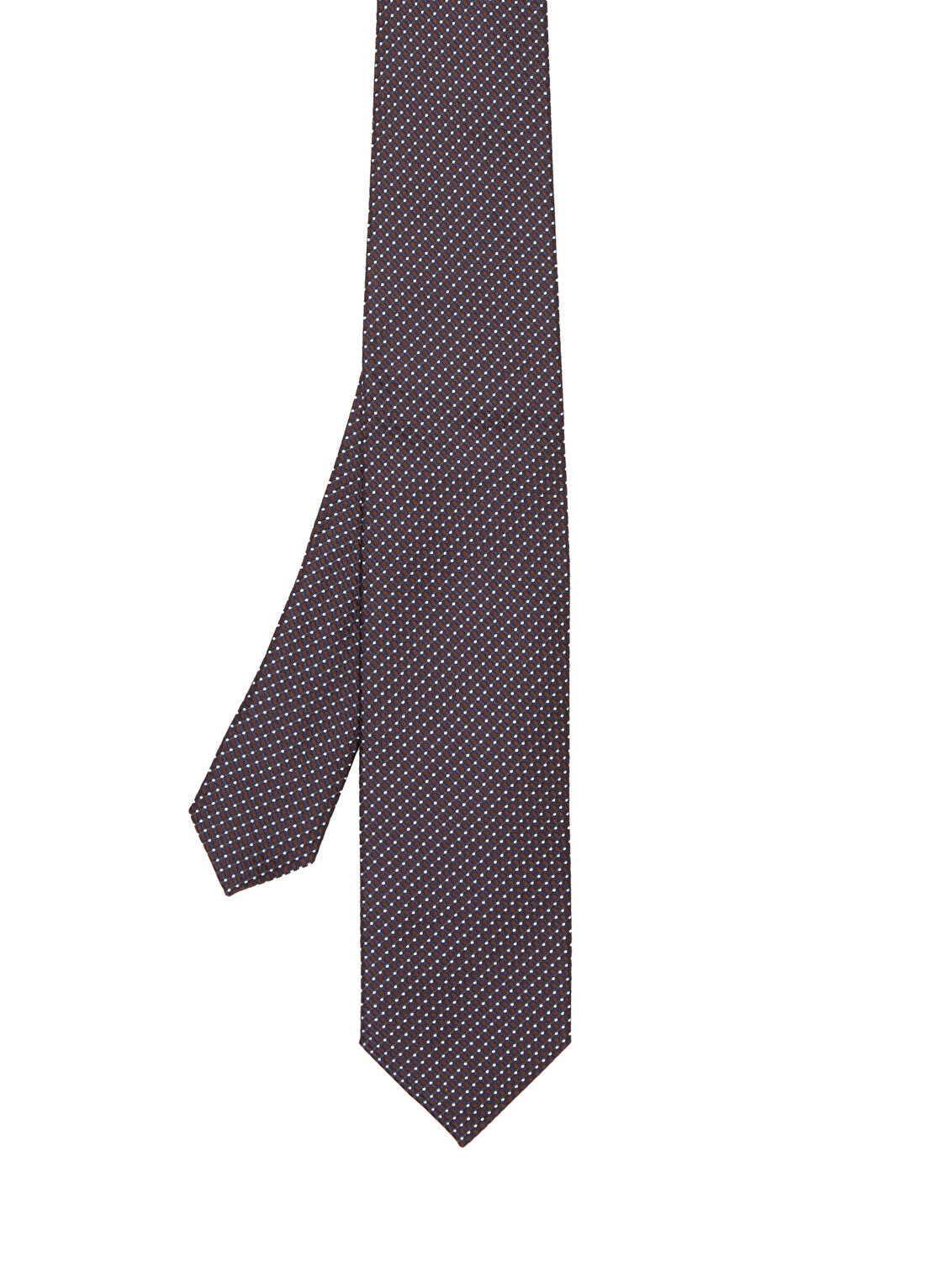 Corneliani Bordo Geometrik Desenli İpek Kravat