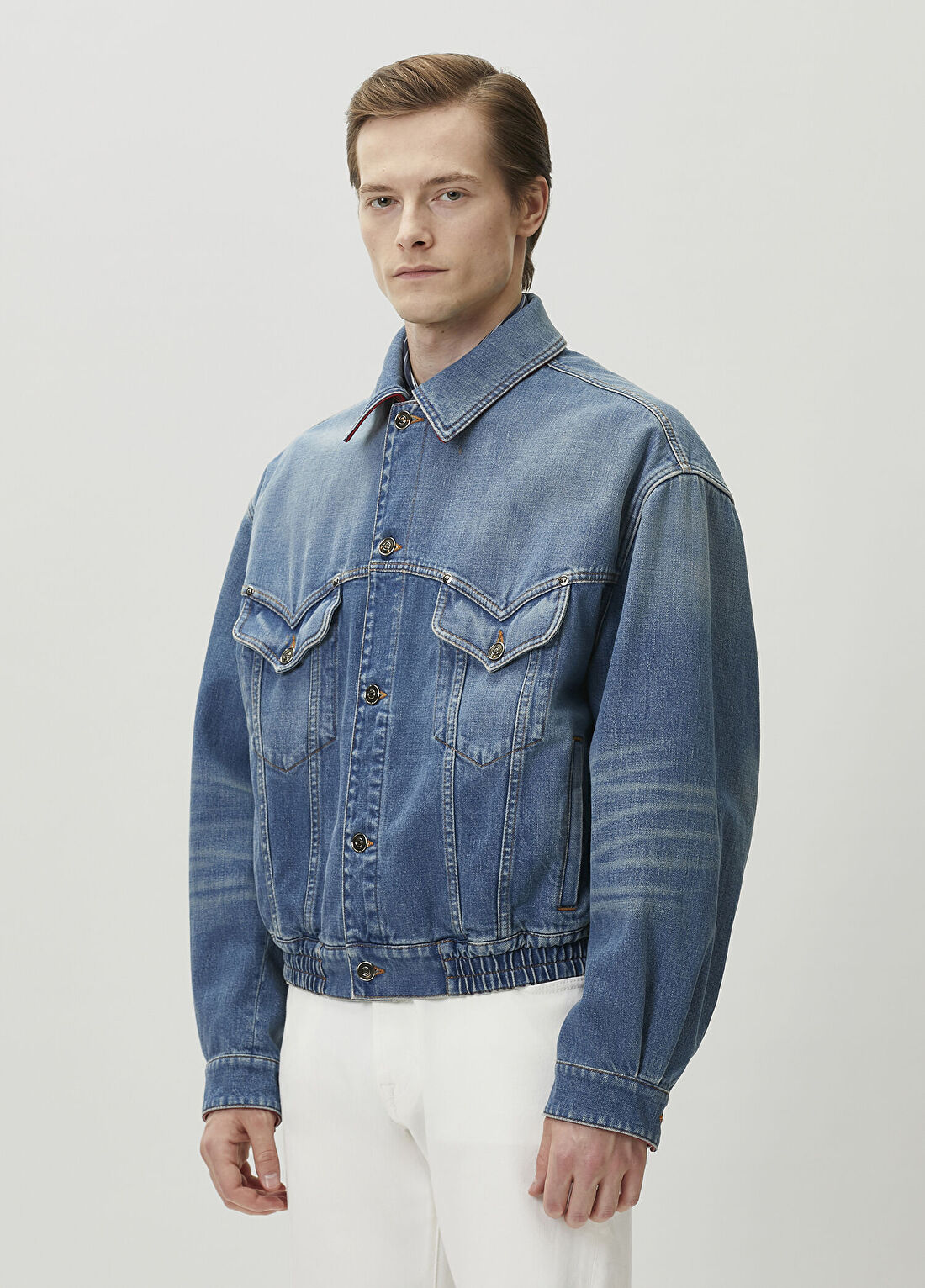 Versace Mavi Denim Ceket görsel 3