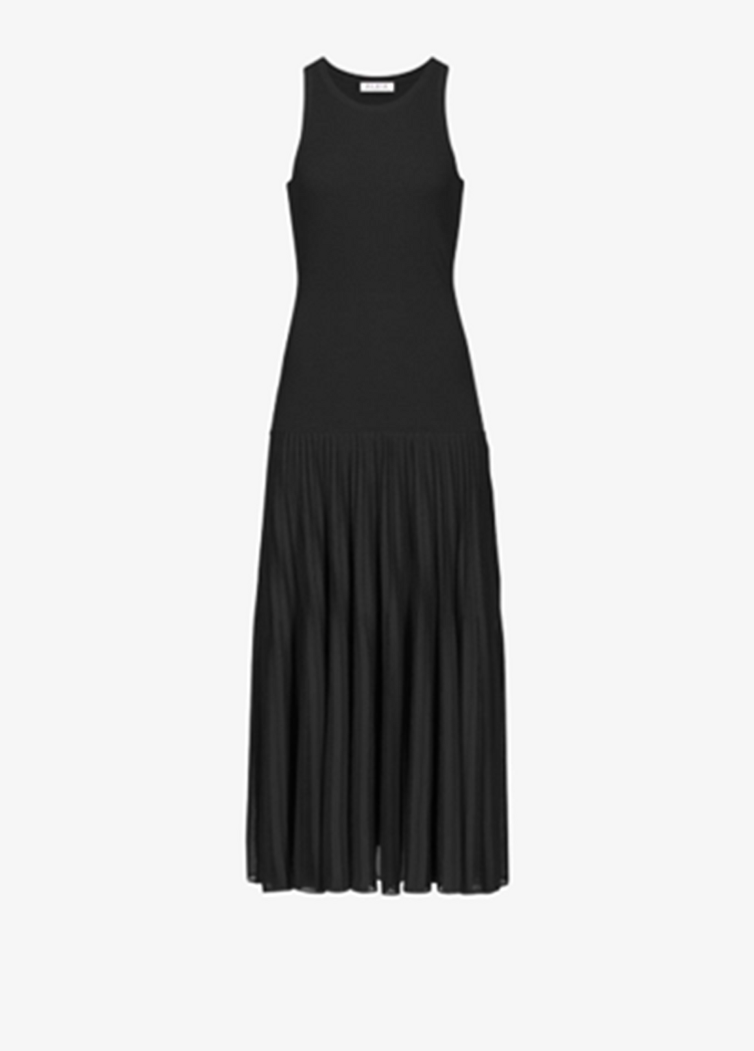 Alaïa Siyah Pileli Midi Elbise