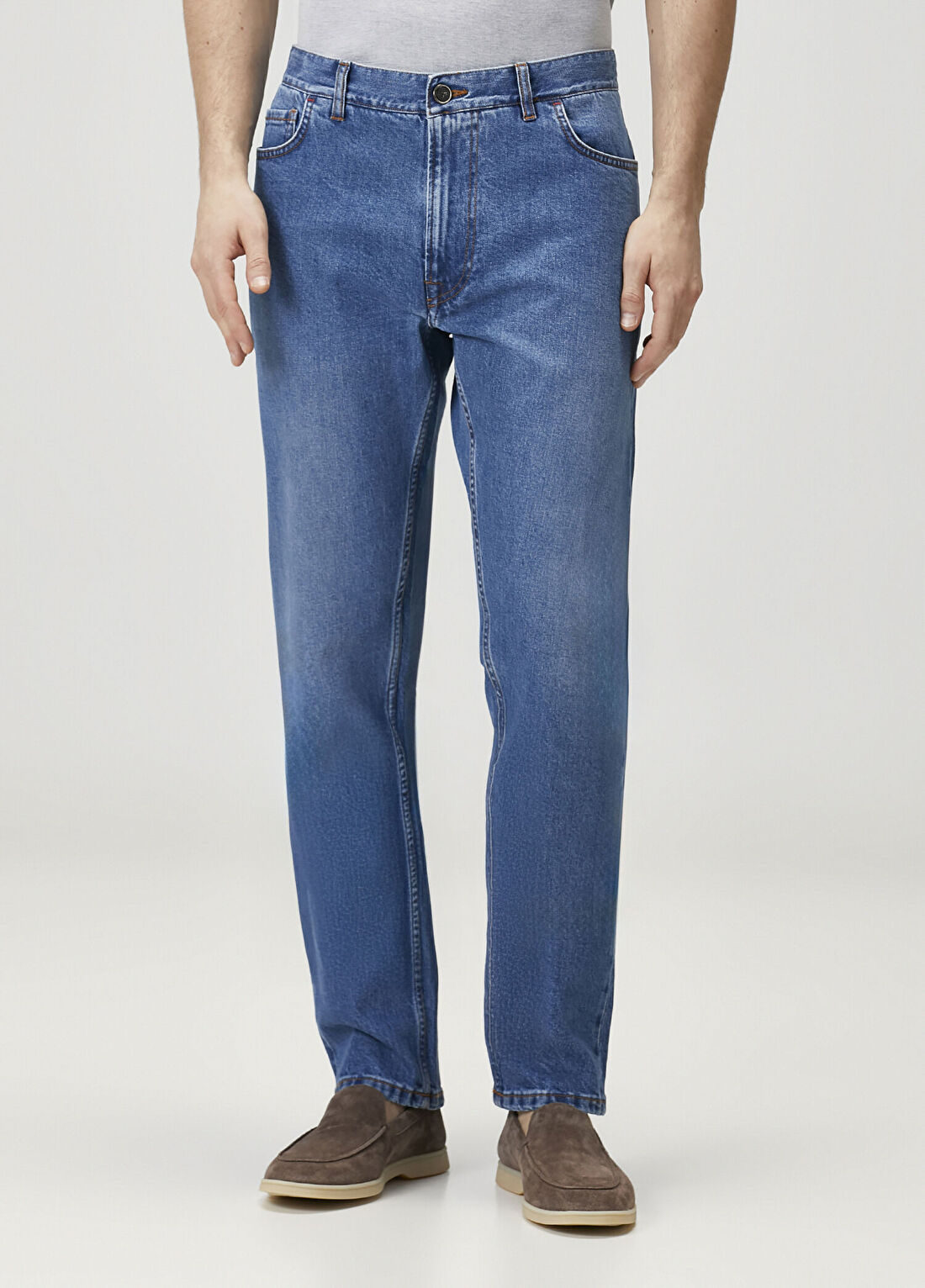 Isaia Koyu Mavi Jean Pantolon görsel 2