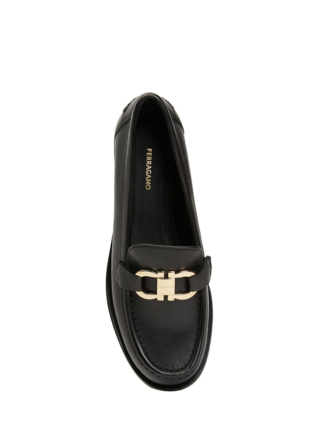 Ferragamo Siyah Kadın Deri Loafer görsel 4