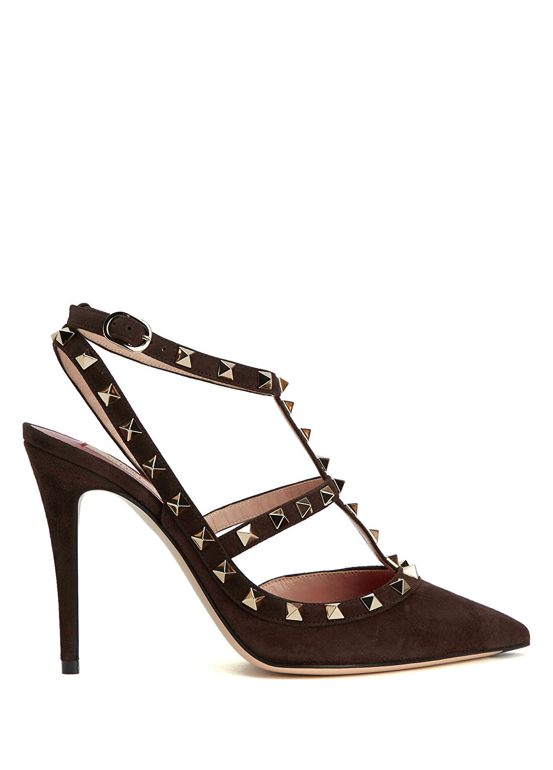 Valentino Garavani Rockstud Kahverengi Süet Topuklu Ayakkabı
