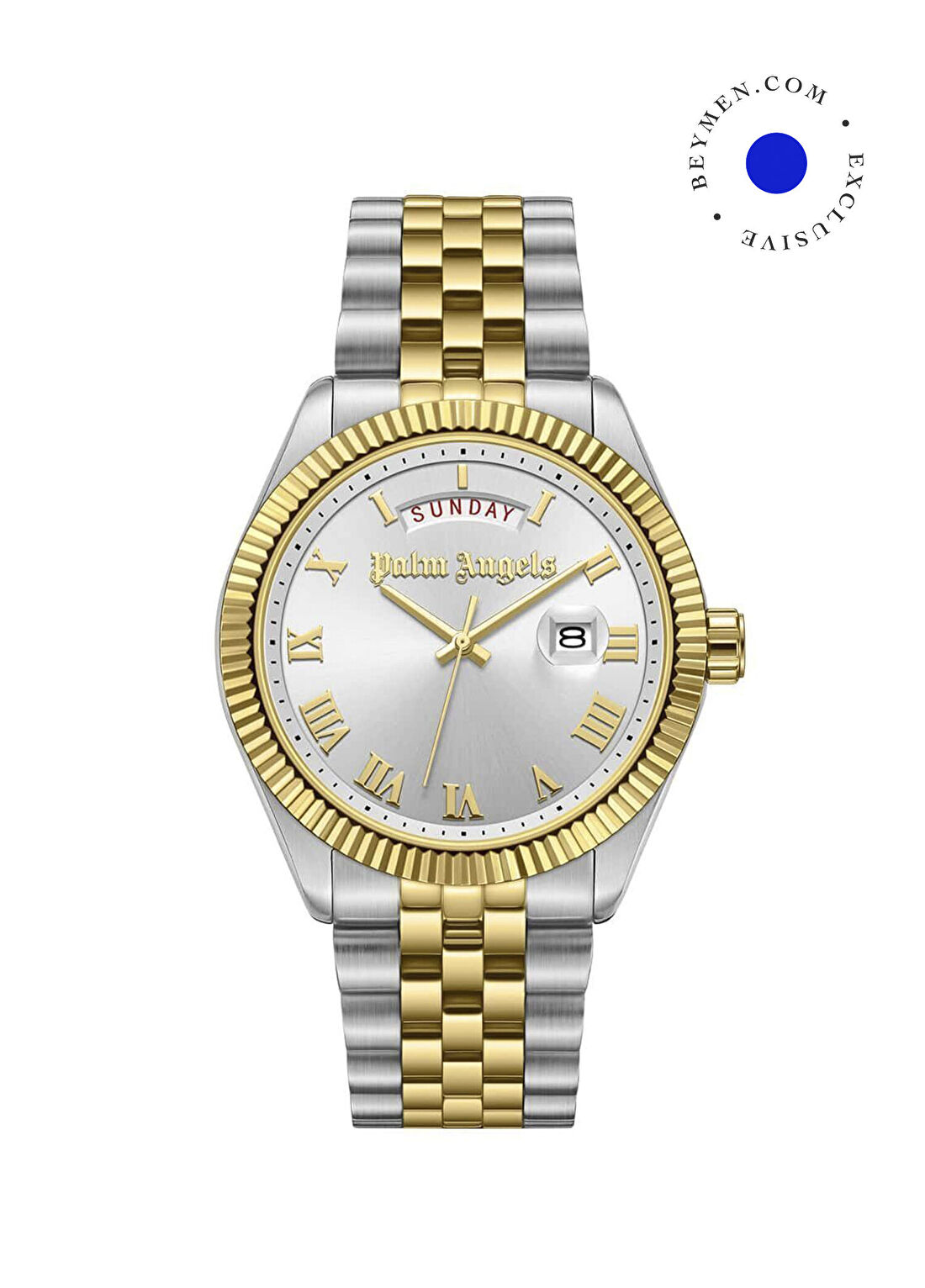 Palm Angels PMWGH0000105 Altın Rengi Metalik Gri Çelik Erkek Kol Saati