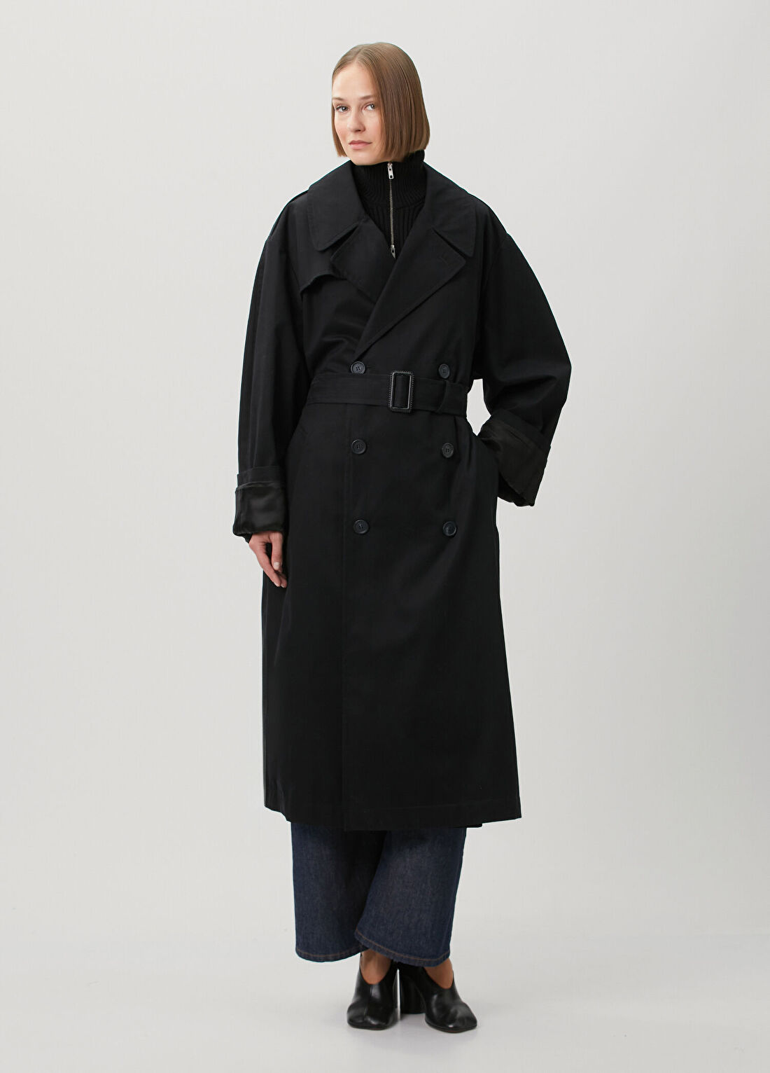 MM6 Maison Margiela Siyah Pardösü görsel 4