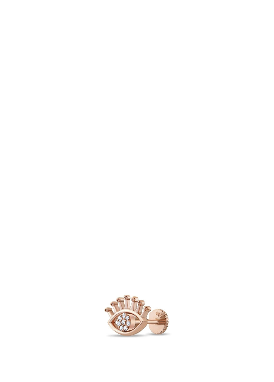 Safir Mücevher Ra Pırlanta Taşlı 14 Ayar Rose Gold Kadın Piercing Tragus Küpe