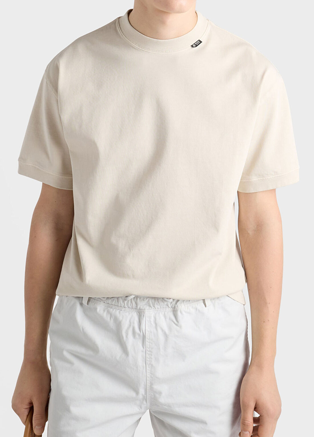 Prada Beyaz Kısa Kollu Erkek T-shirt görsel 4