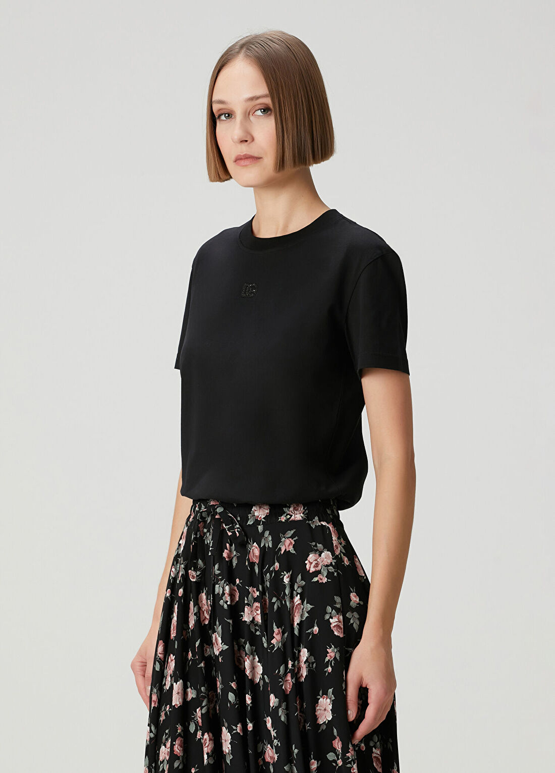 Dolce&Gabbana Siyah Logolu T-shirt görsel 3