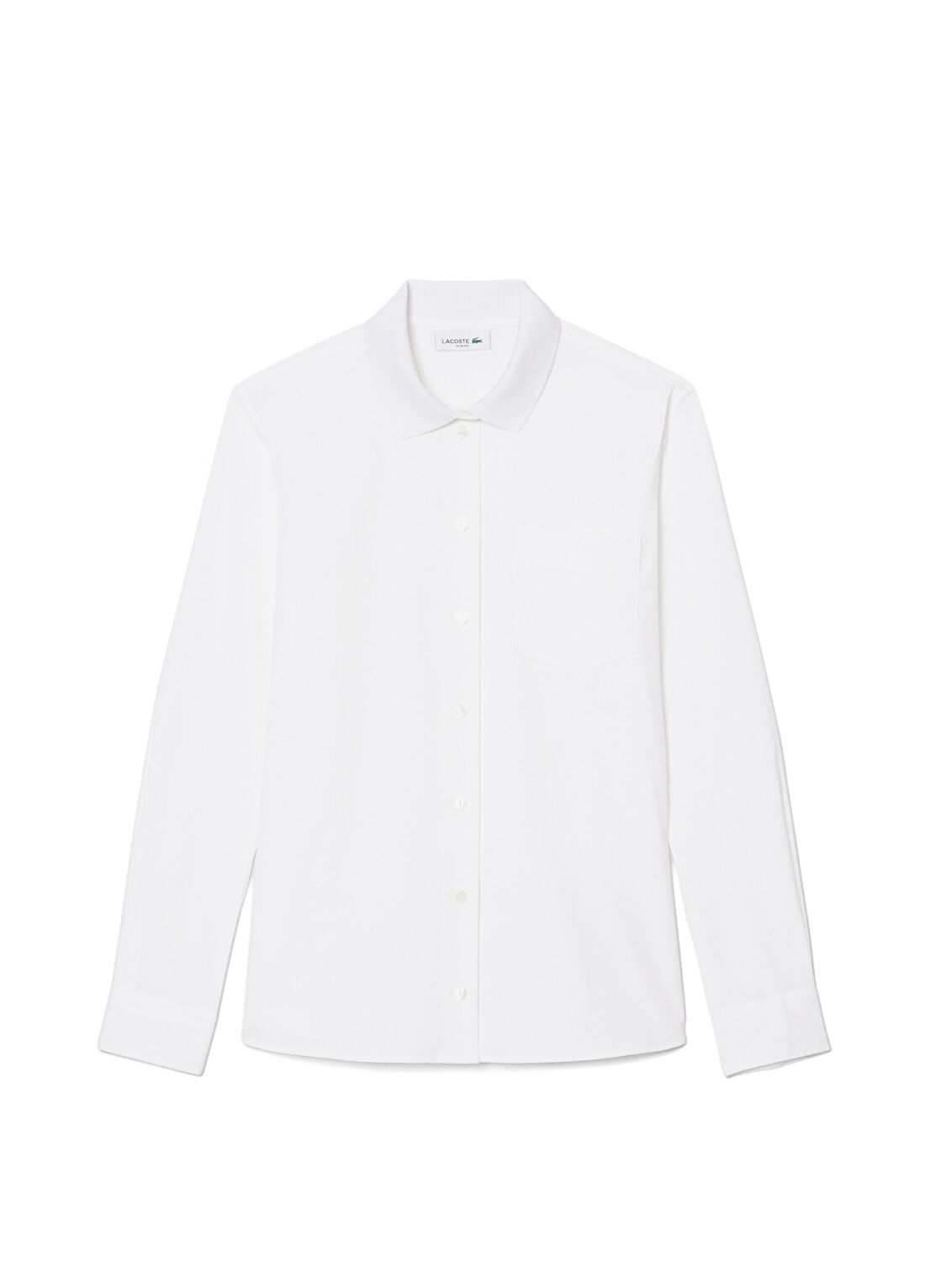 Lacoste Beyaz Pamuklu Slim Fit Uzun Kollu Kadın Gömlek