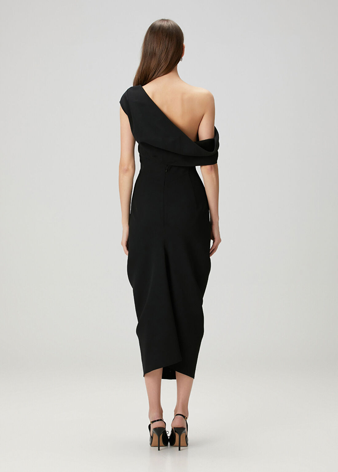 Jacquemus The Pesce Drapeli Midi Elbise görsel 4