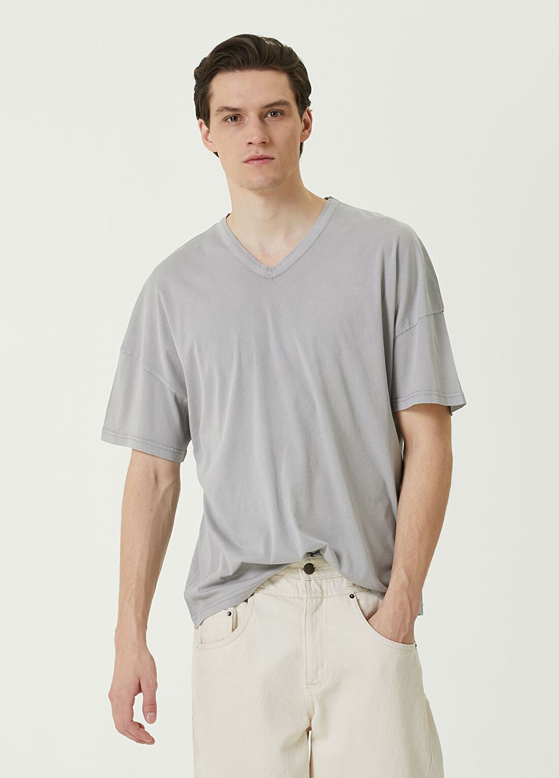 American Vintage Devon Gri V Yaka T-shirt