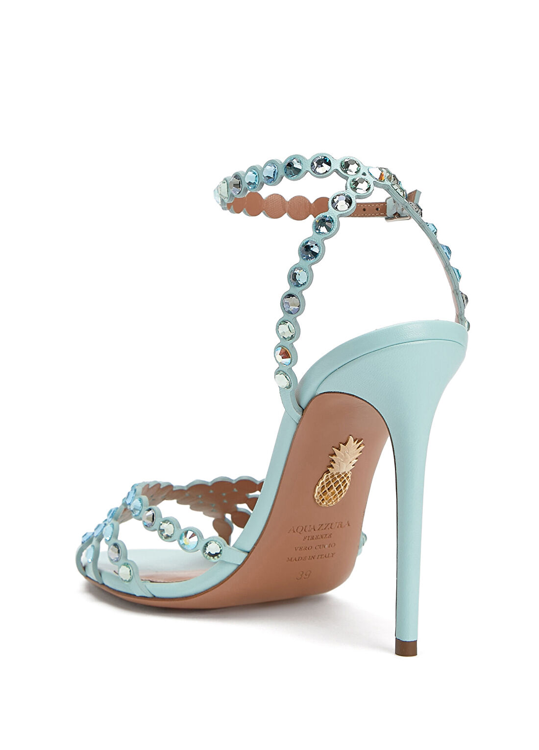 Aquazzura Tequila Mavi Deri Sandalet görsel 3