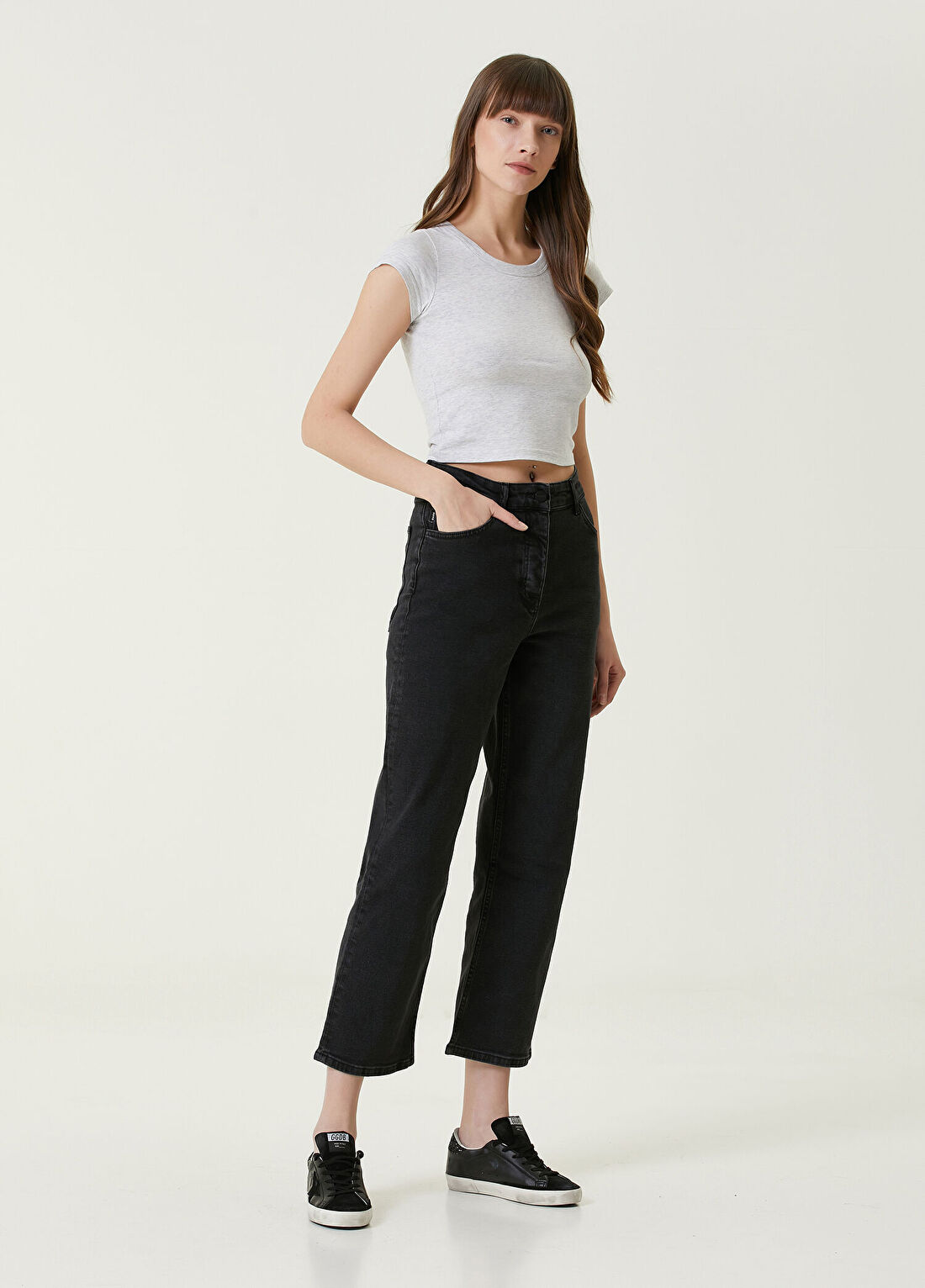 Dare London Humble Siyah Bol Paça Kadın Jean Pantolon