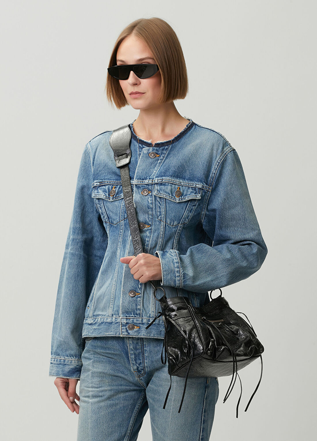 Balenciaga Mavi Denim Ceket