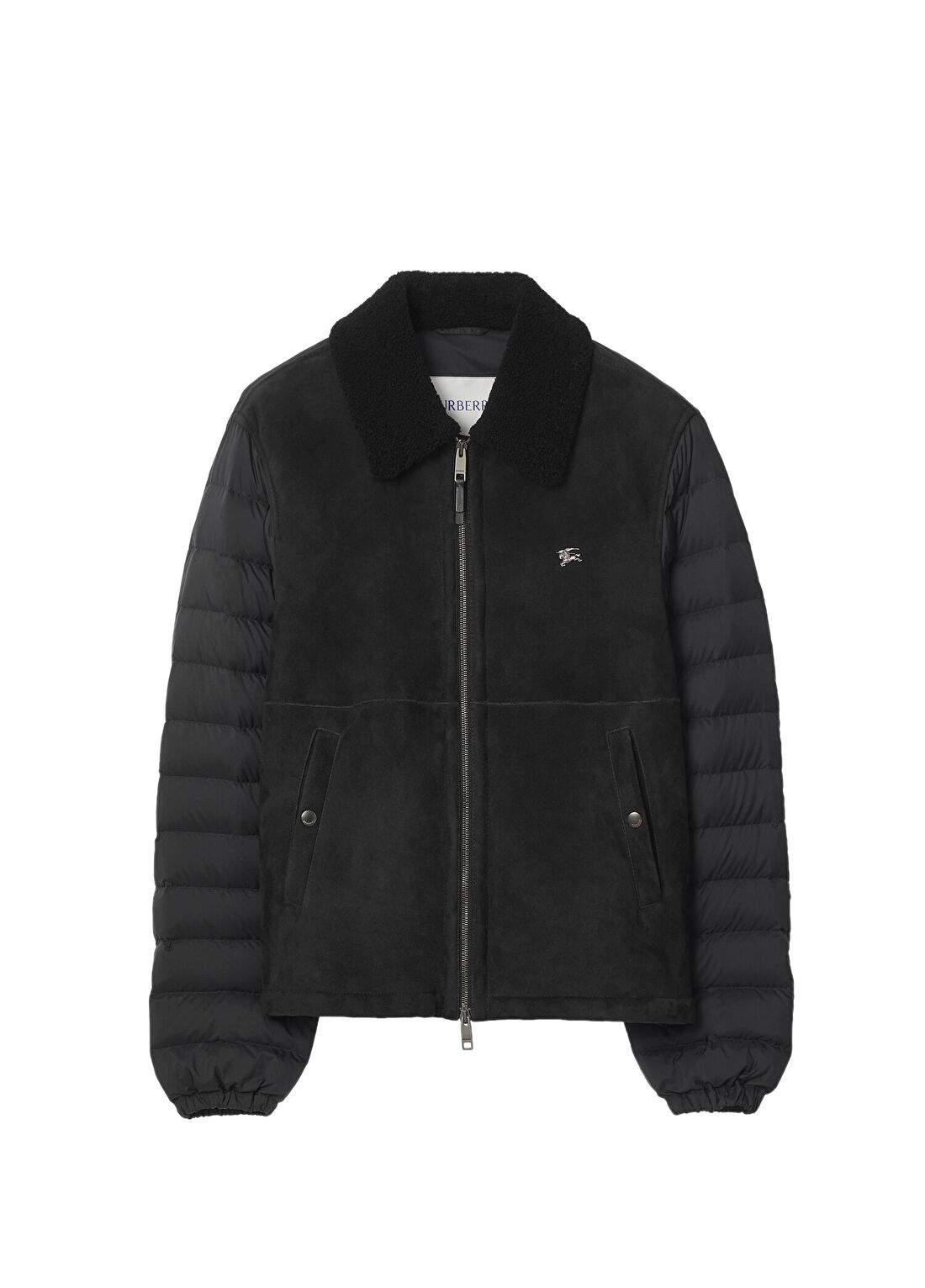 Burberry Shearling Nylon Puffer Siyah Erkek Mont