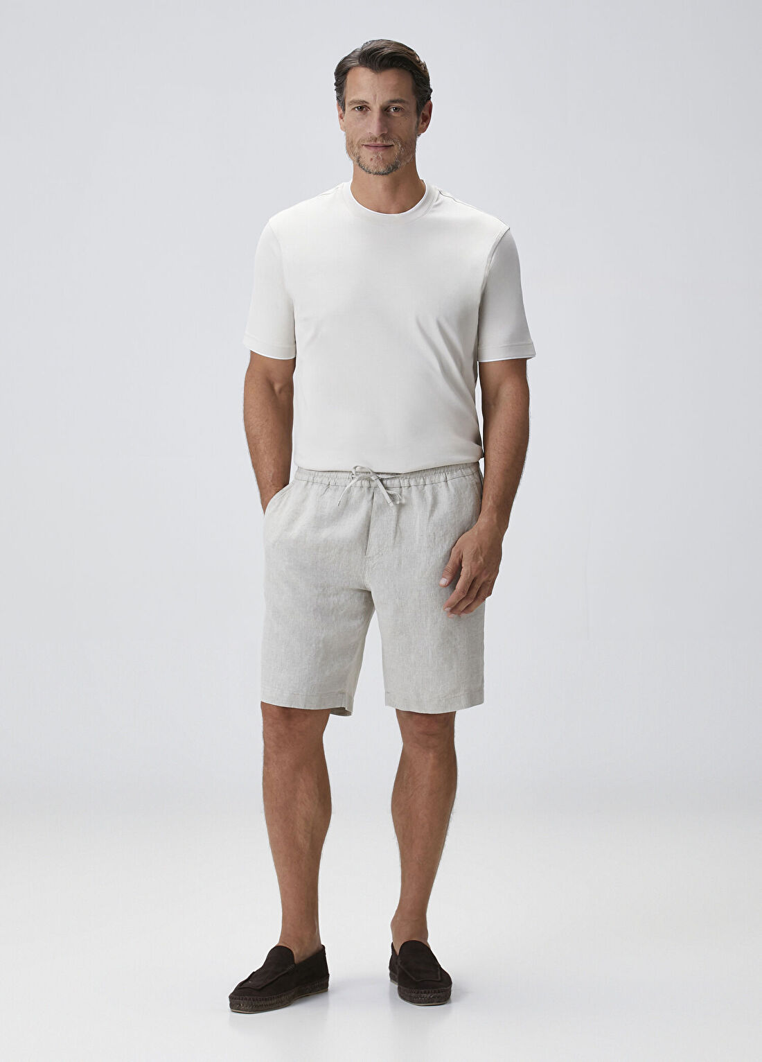 Beymen Collection Taş Beli Kordonlu Keten Bermuda