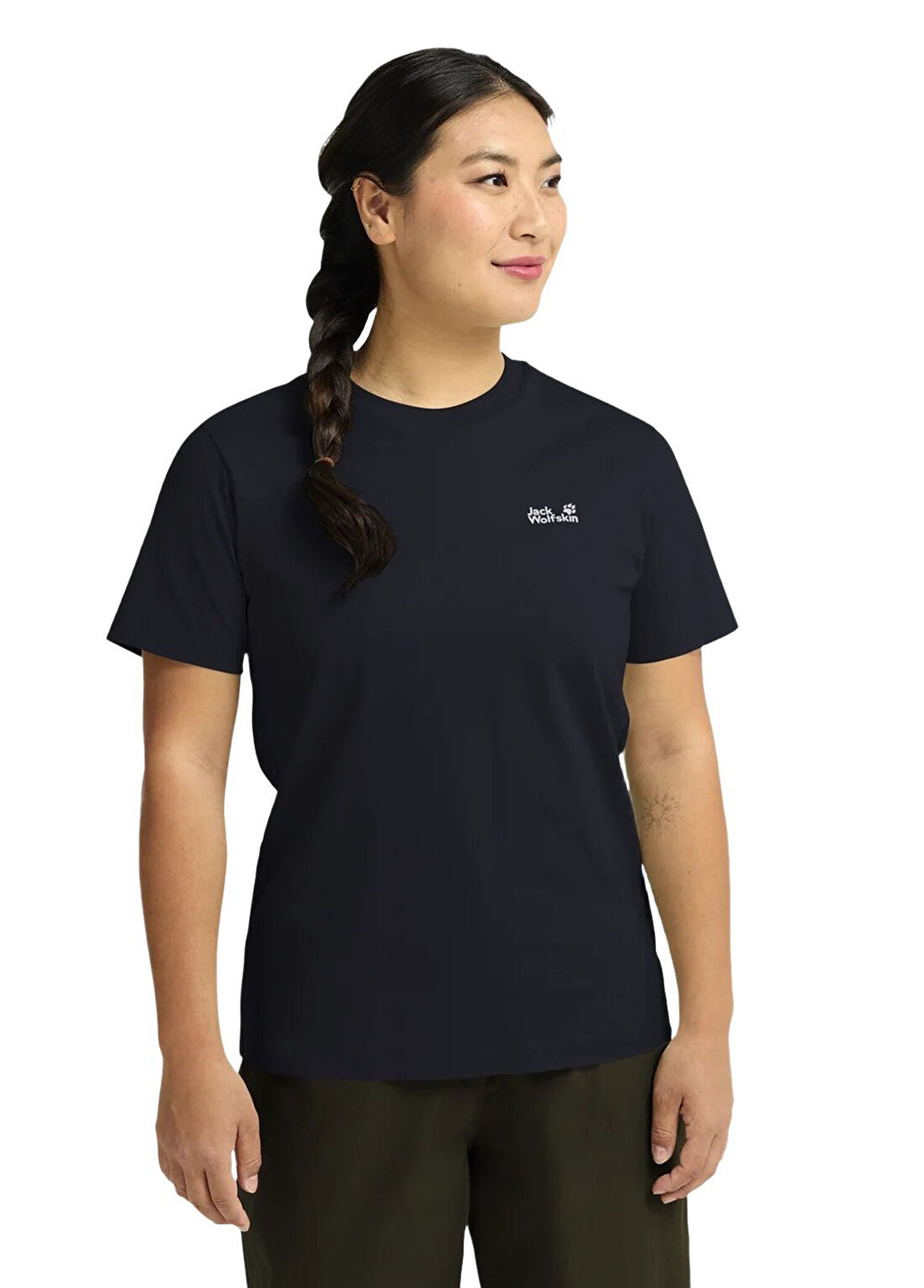 Jack Wolfskin Essential T Lacivert Kısa Kollu Kadın T-shirt görsel 3