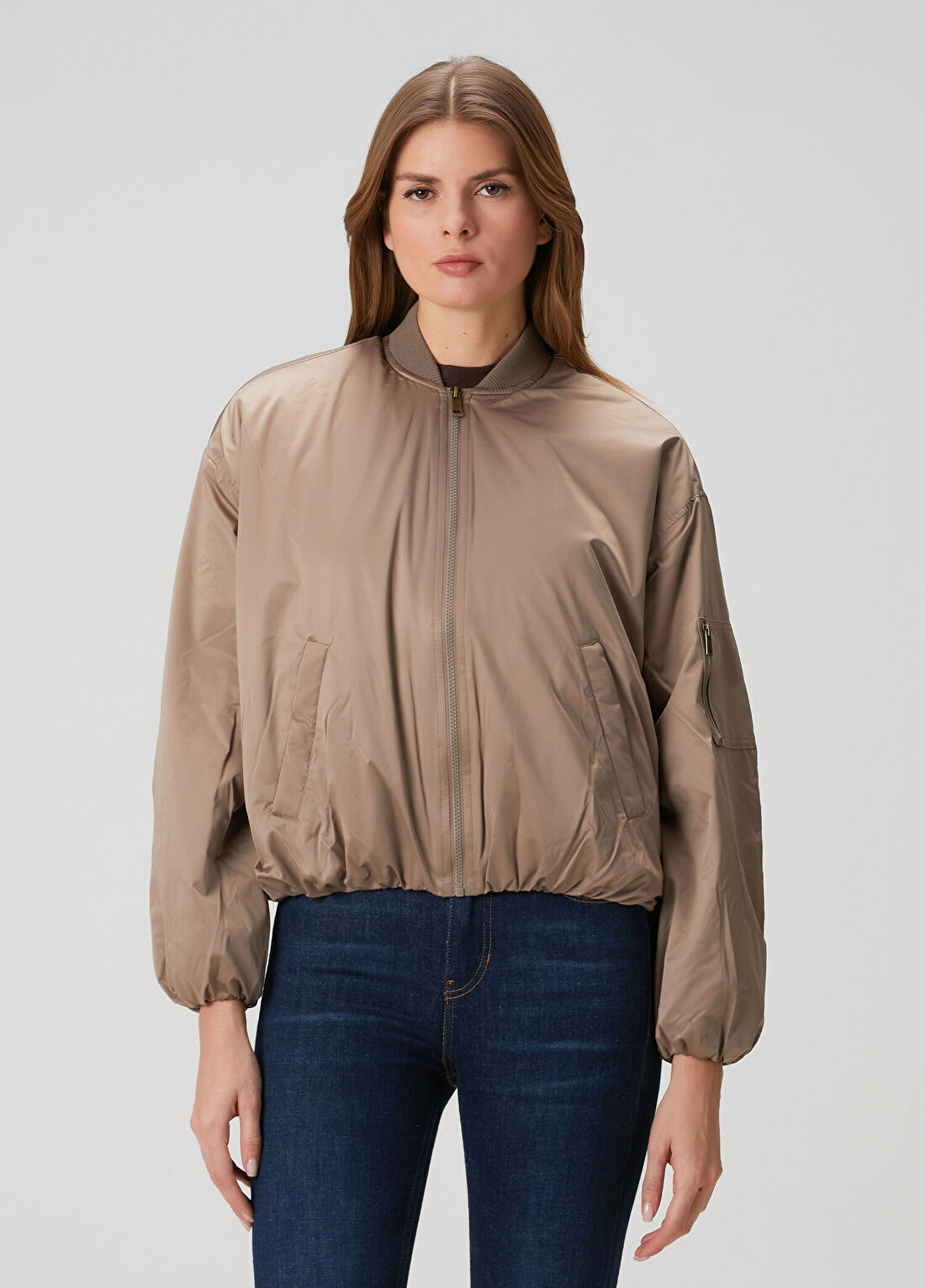 Guess Lorraine Bej Bomber Ceket görsel 3
