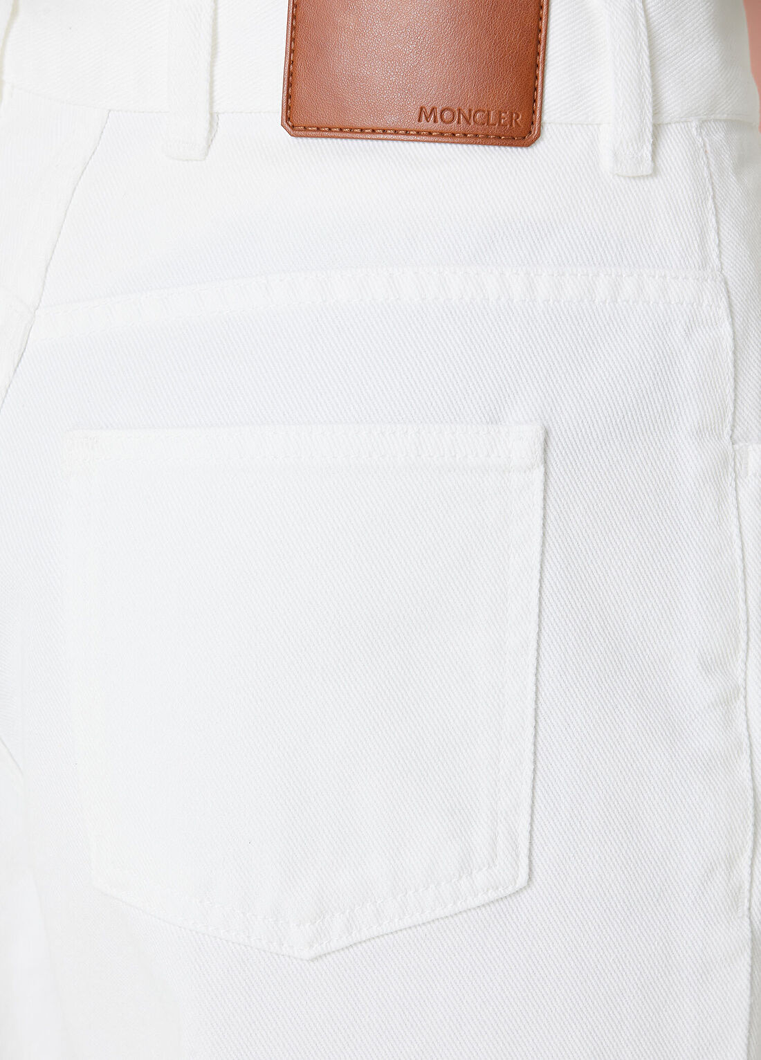 Moncler Beyaz Crop Straight Jean Pantolon görsel 4