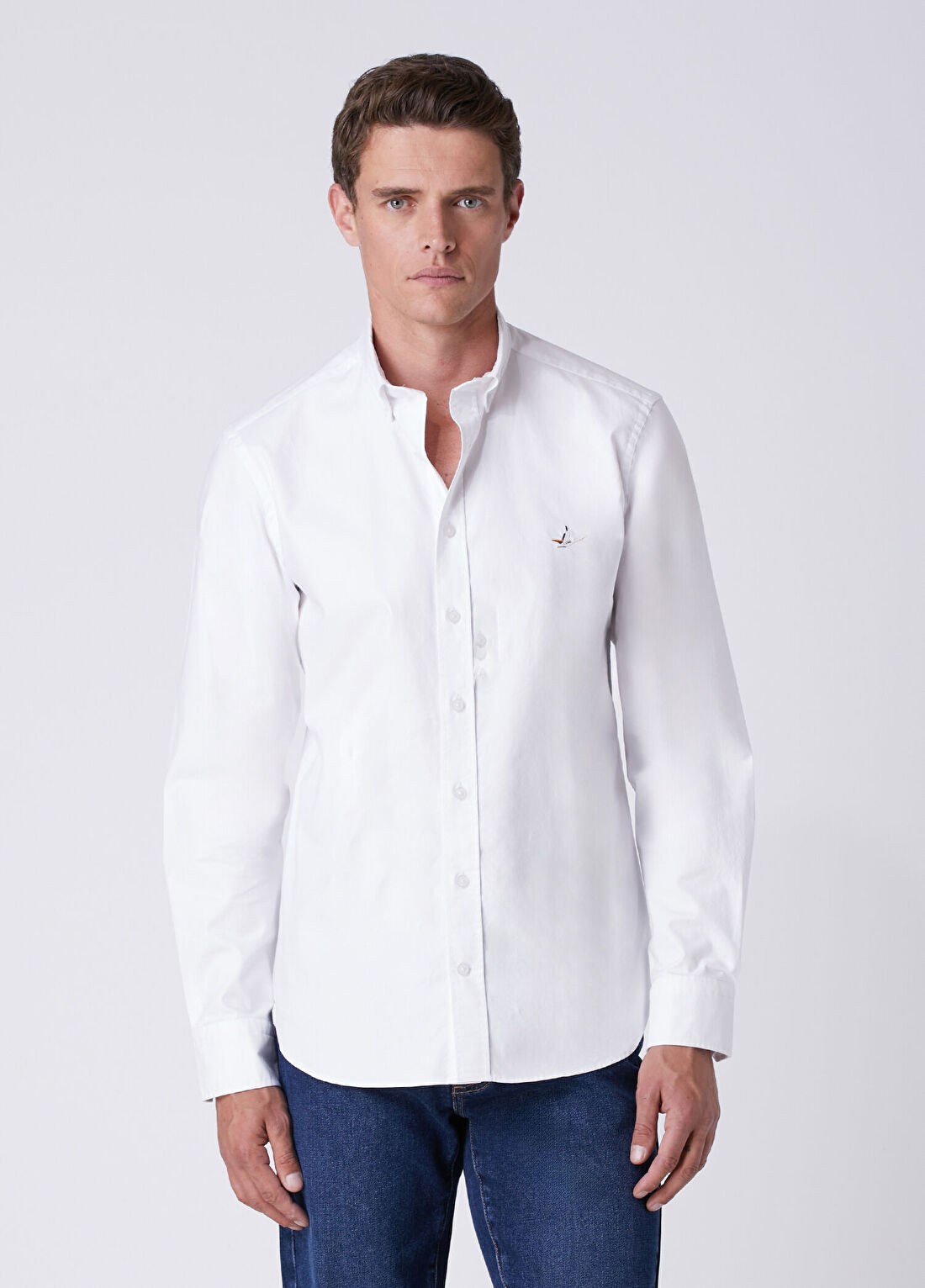 Beymen Club Slim Fit Beyaz Lycralı Oxford Gömlek