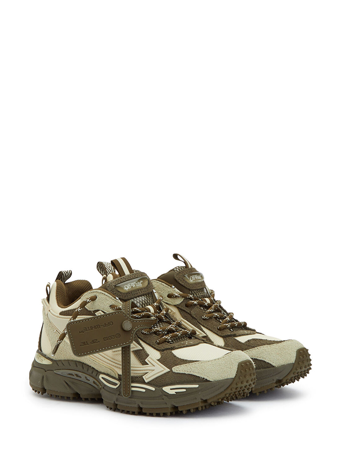 Off-White Be Right Back Haki Erkek Deri Sneaker görsel 2