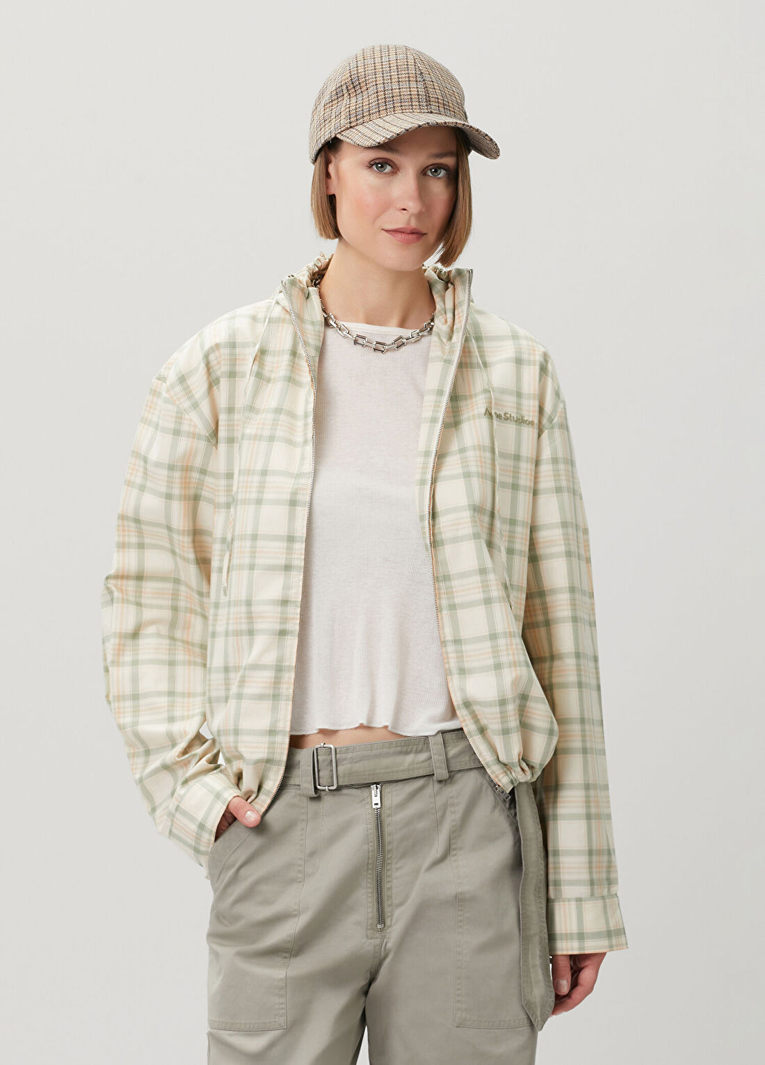 Acne Studios Yeşil Ekoseli Ceket
