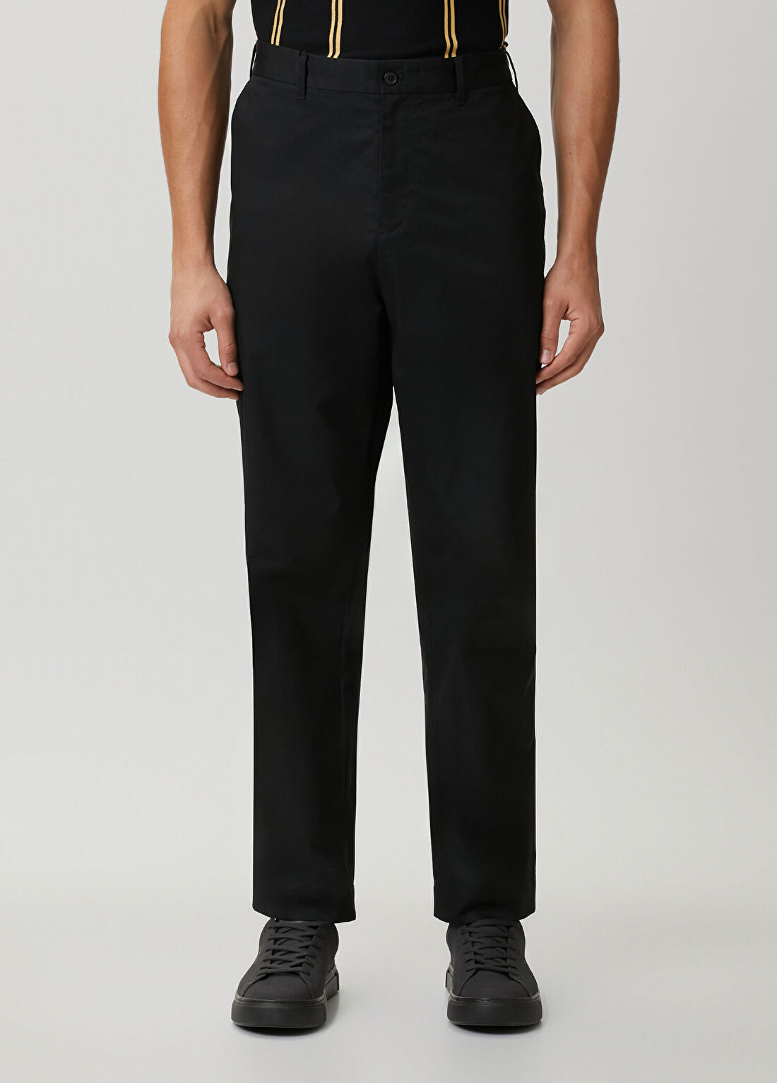 Fred Perry Slim Fit Siyah Twill Pantolon görsel 2