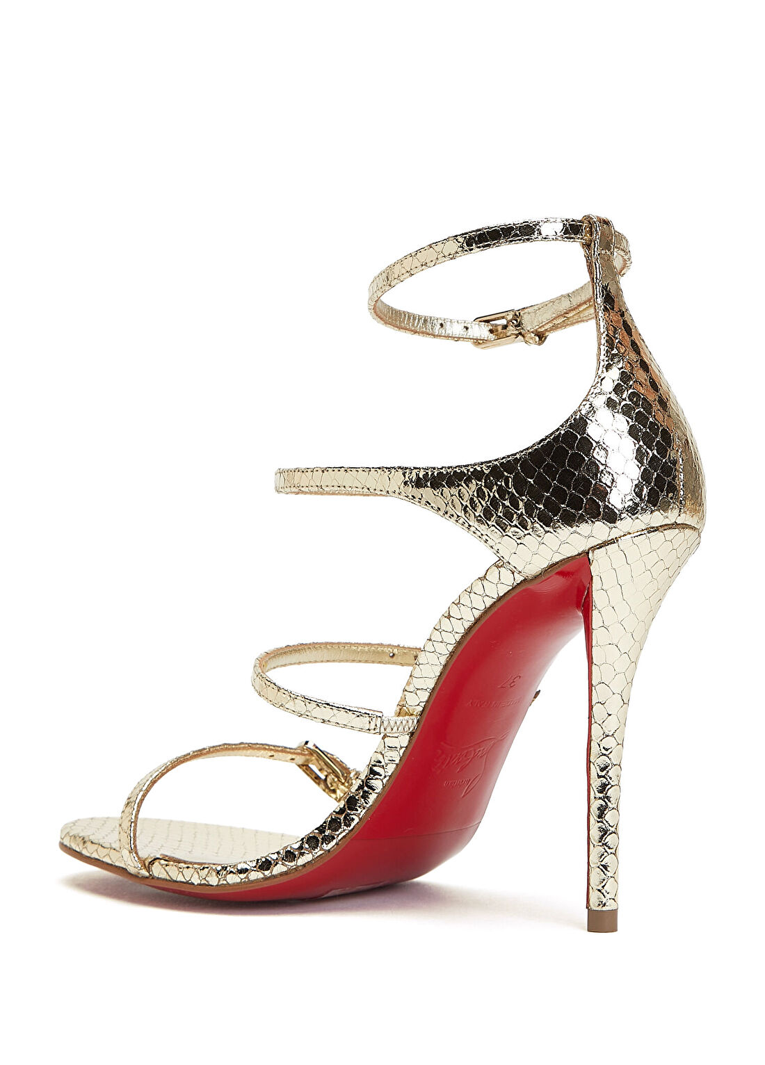 Christian Louboutin Millenium Gold Kadın Deri Sandalet görsel 3