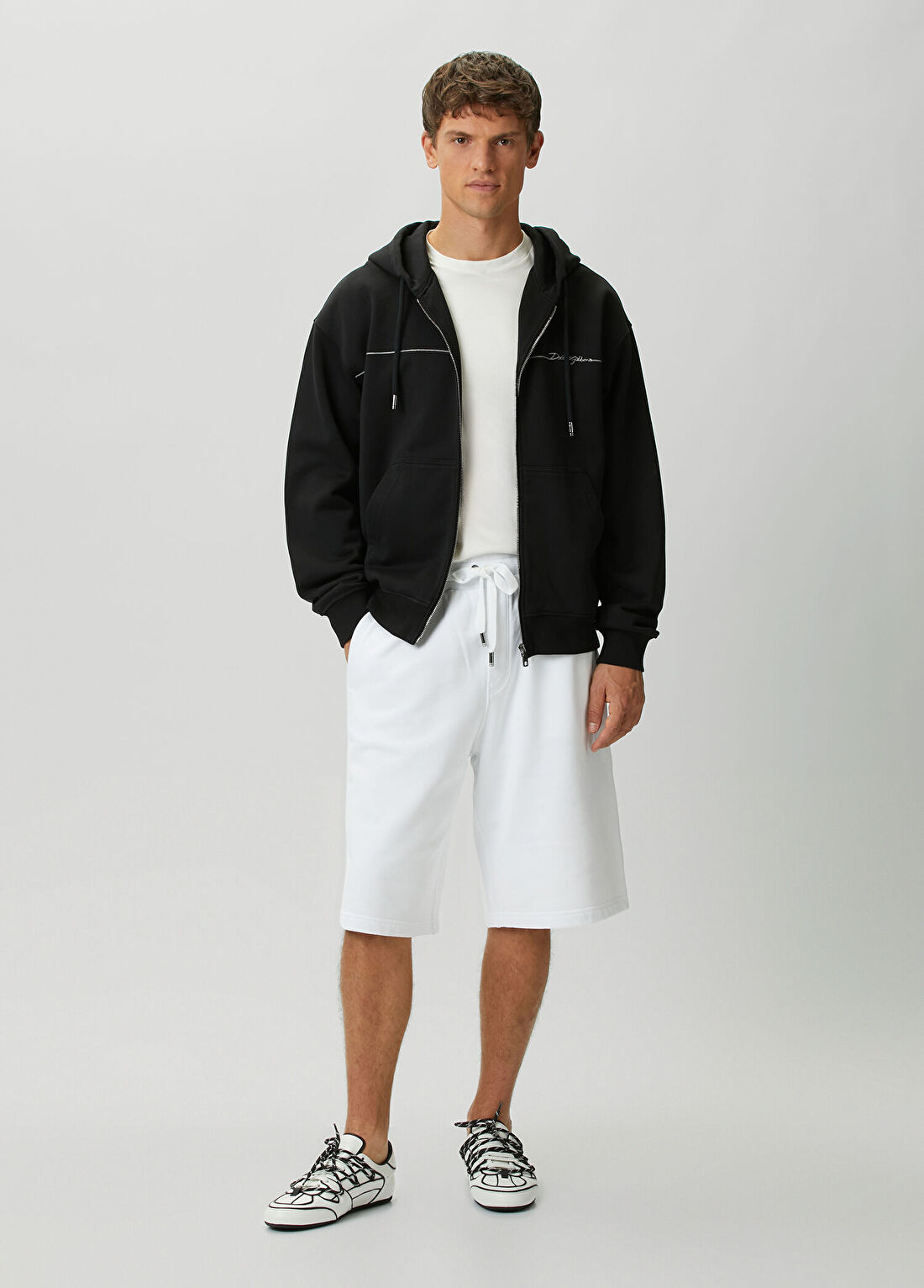Dolce&Gabbana Beyaz Beli Kordonlu Bermuda