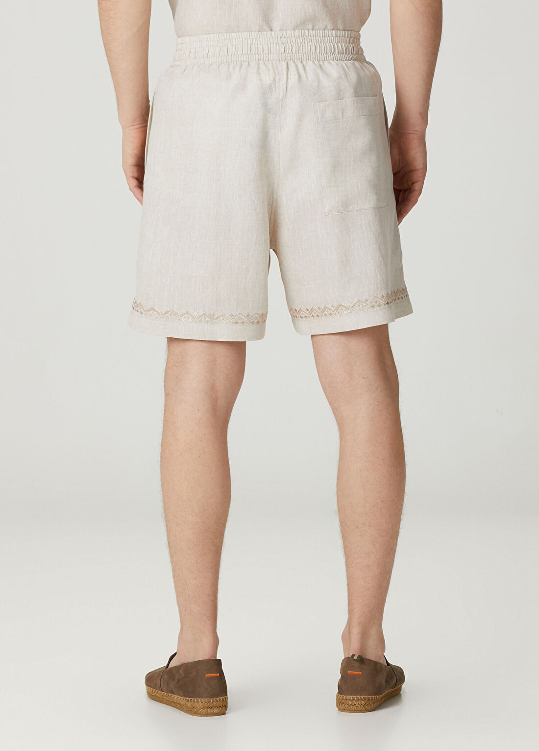 True Tribe Smooth Krem Keten Bermuda görsel 3