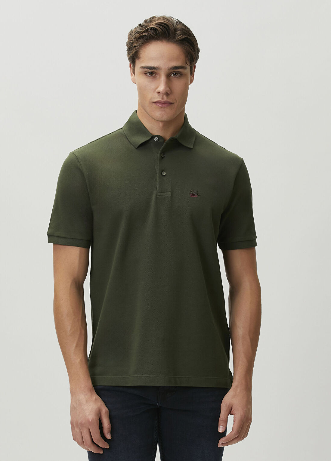 Etro Yeşil Logo Nakışlı Polo T-shirt