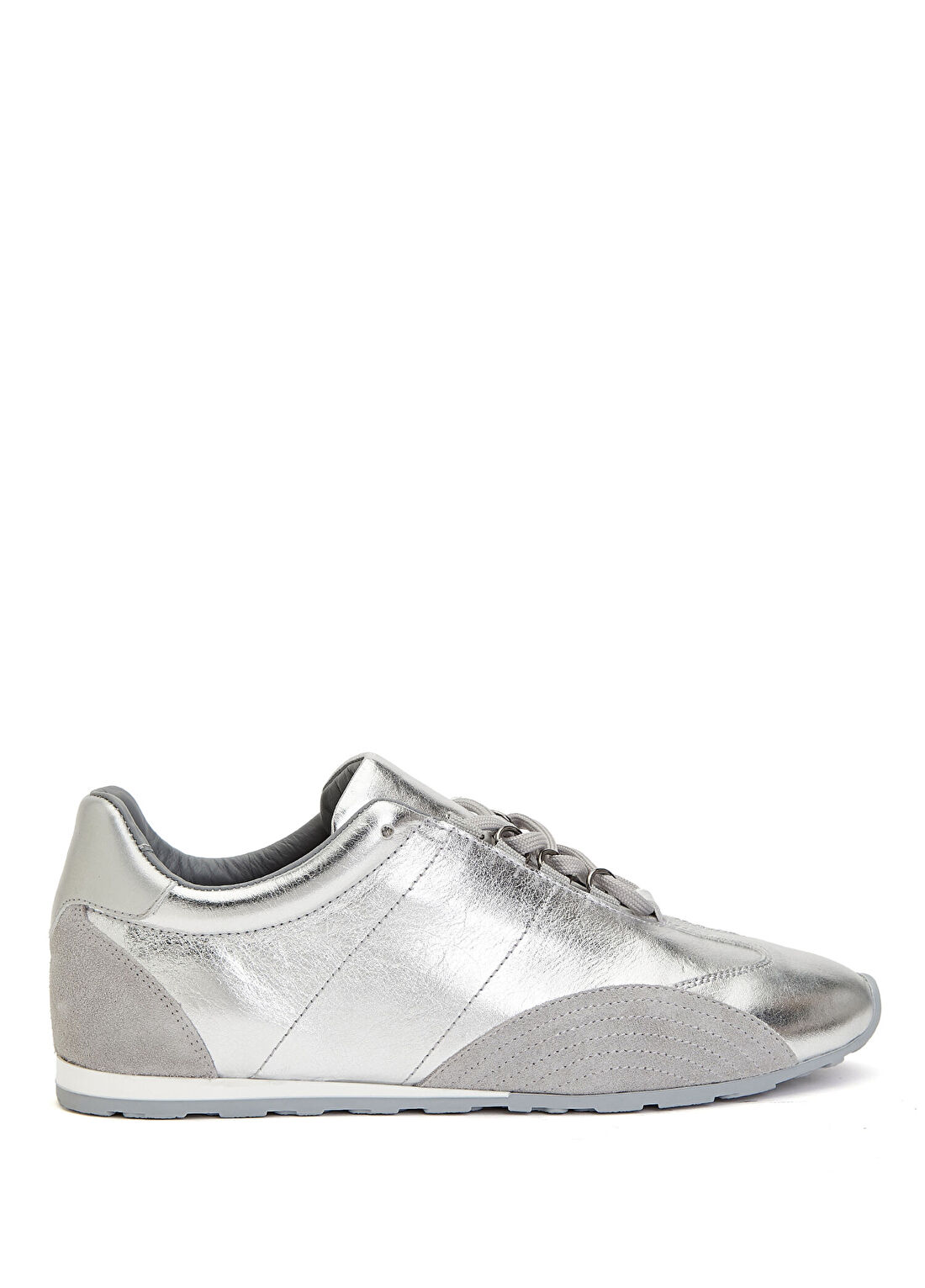 Divarese Silver Parlak Kadın Deri Sneaker